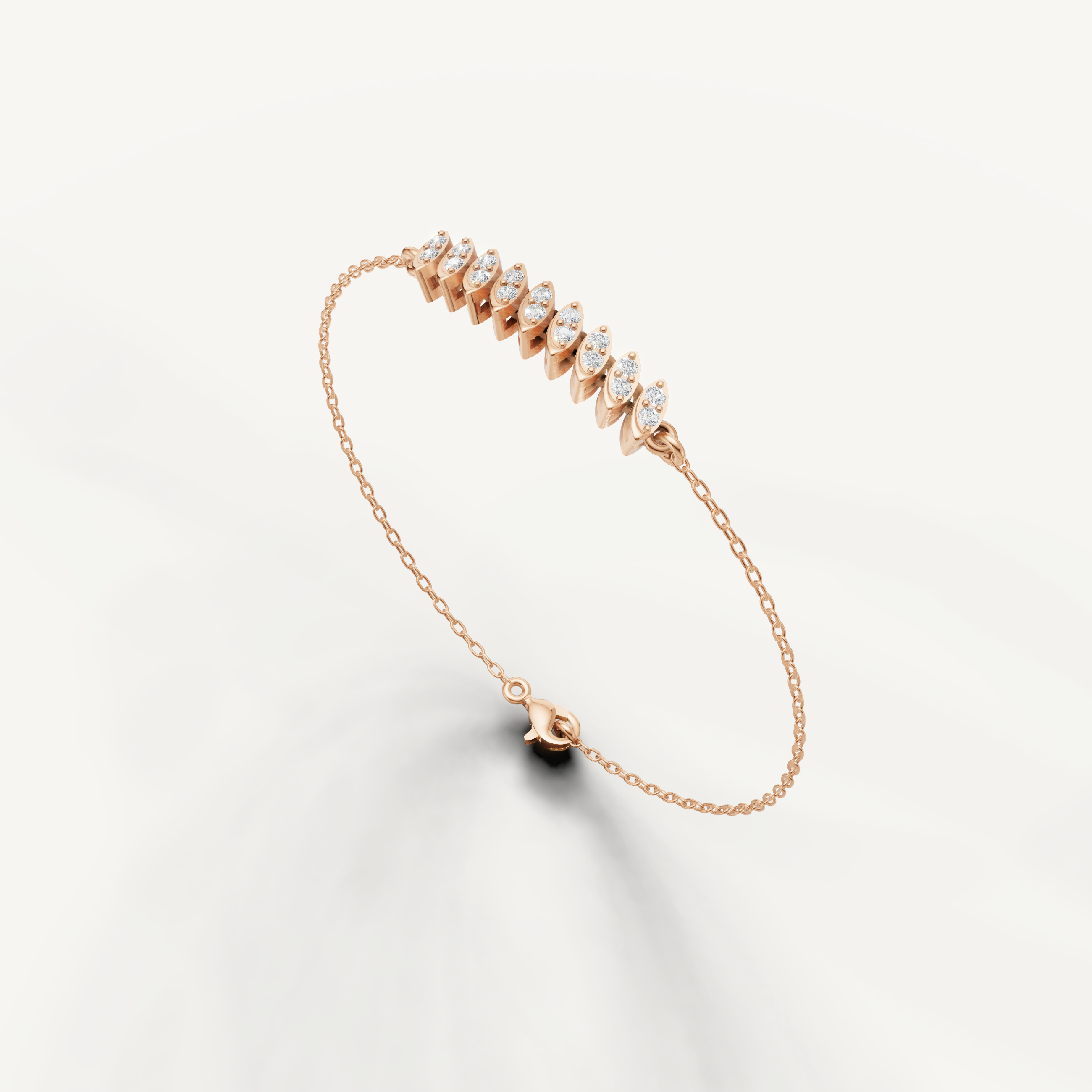 Rose gold stylish diamond bracelet for bridal and casual wear