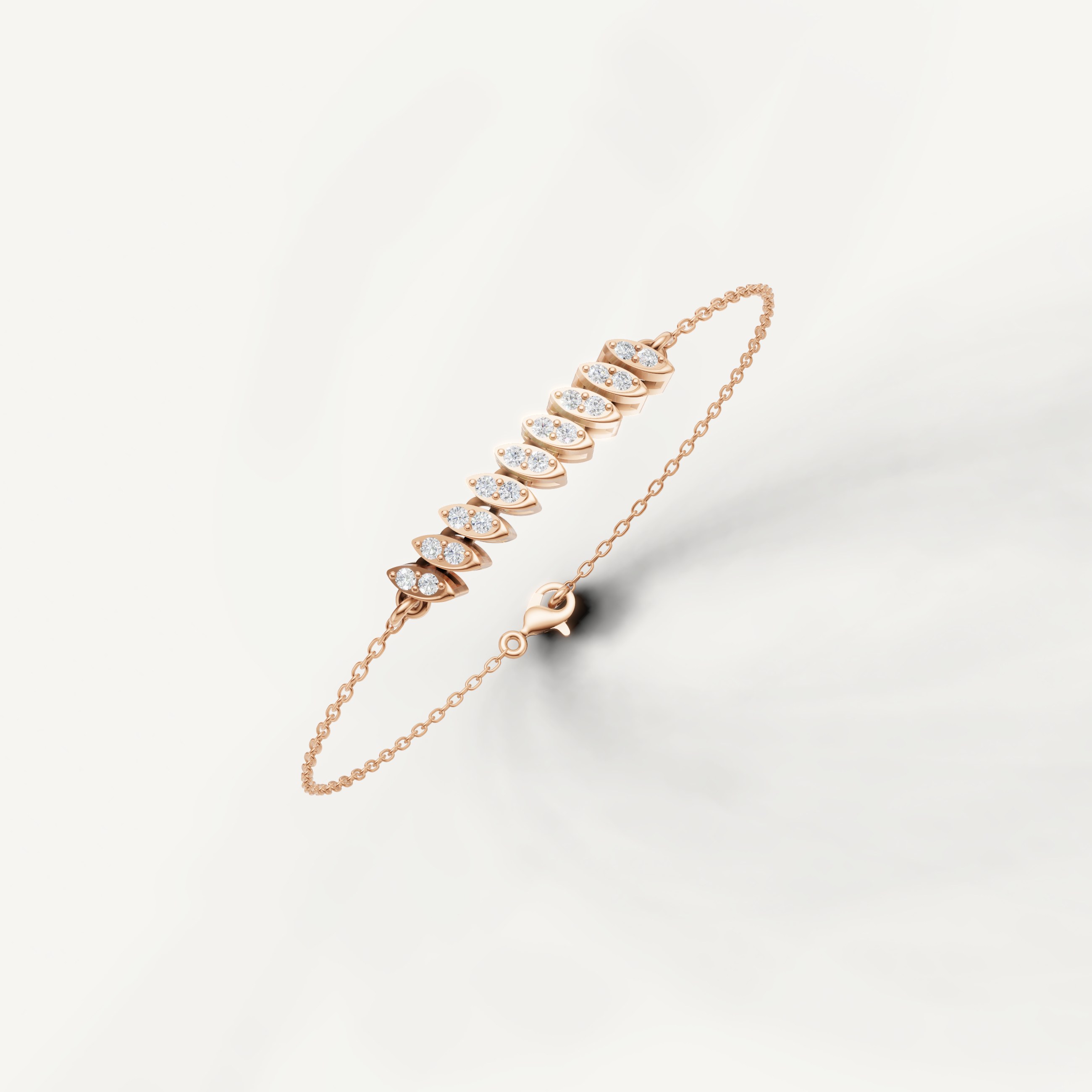 Luxury rose gold delicate diamond chain bracelet by Raul Diamonds