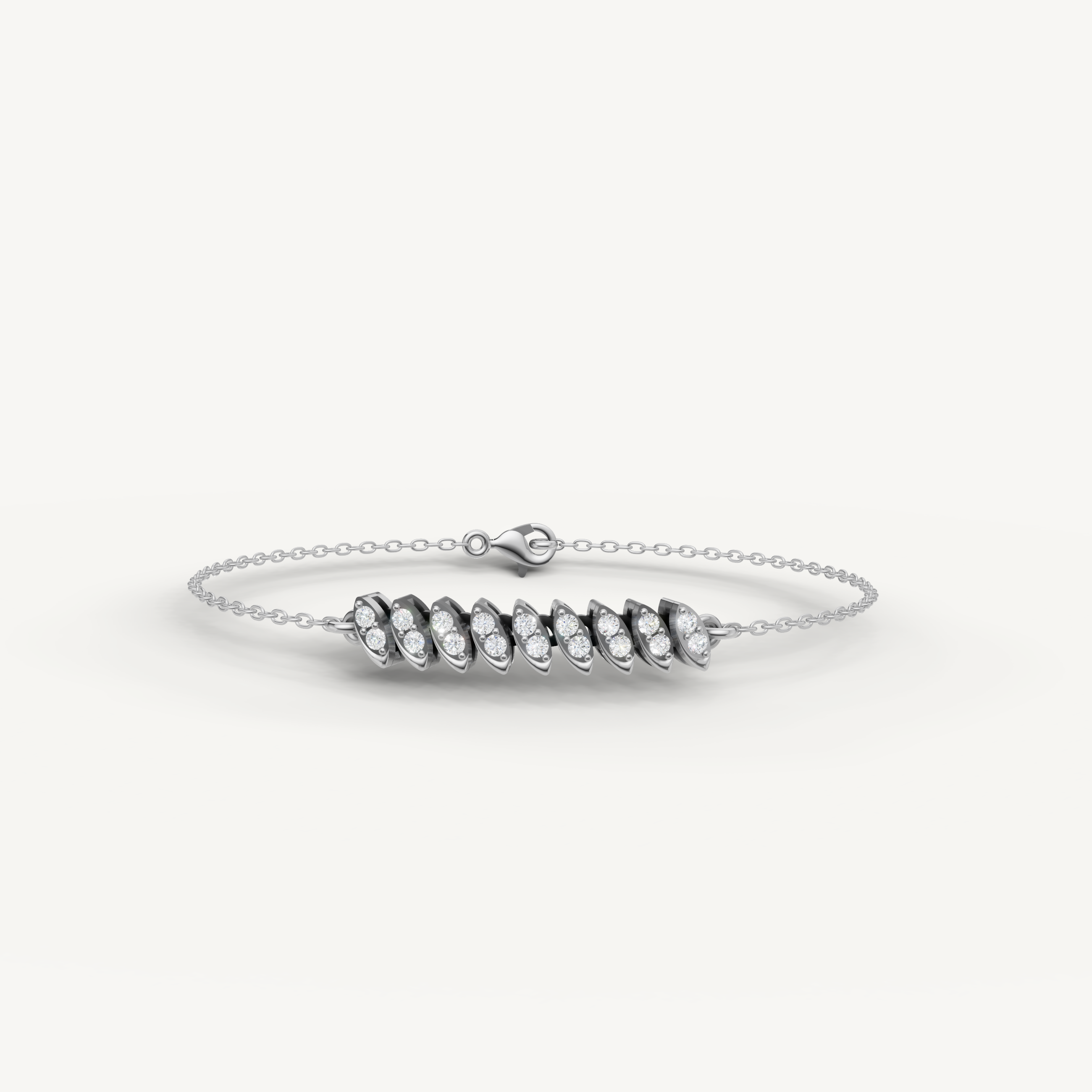 Raul Diamonds white gold marquise diamond chain bracelet for women
