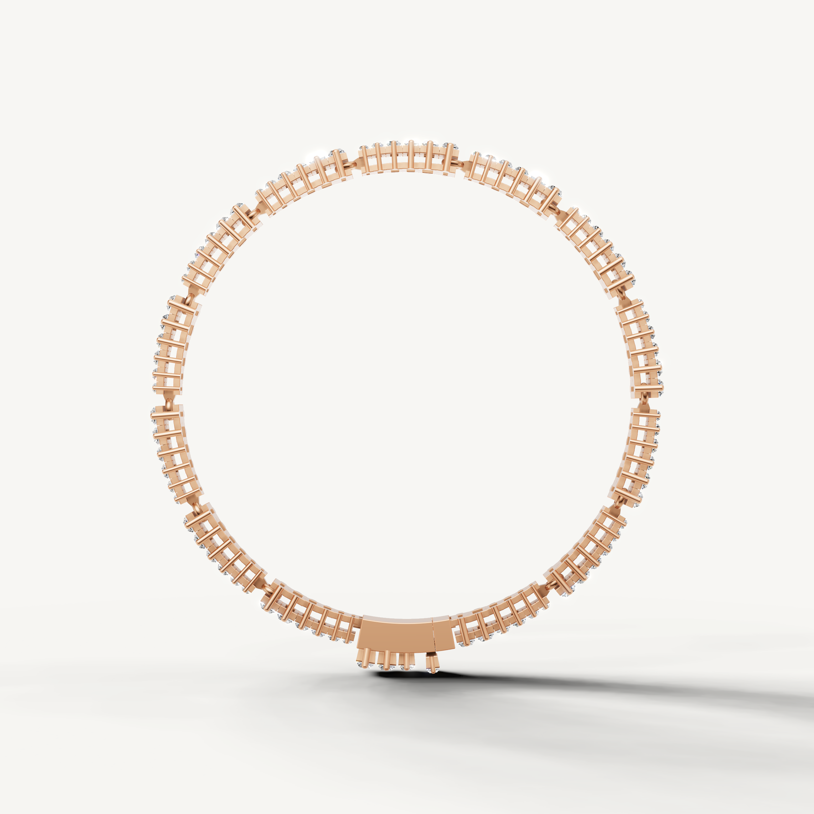 Premium rose gold baguette cut diamond bracelet with sleek luxury design