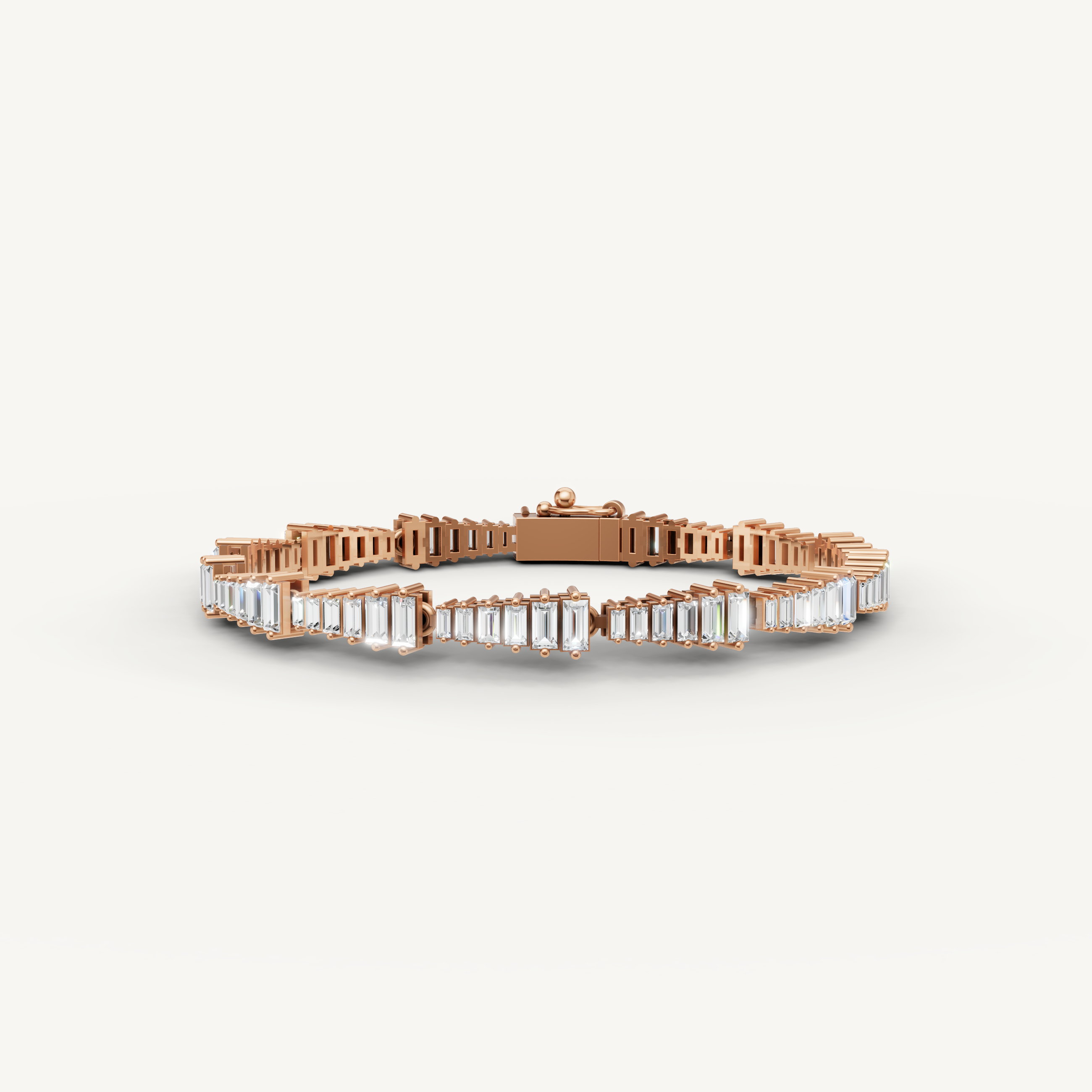 Raul Diamonds rose gold baguette diamond tennis bracelet for women