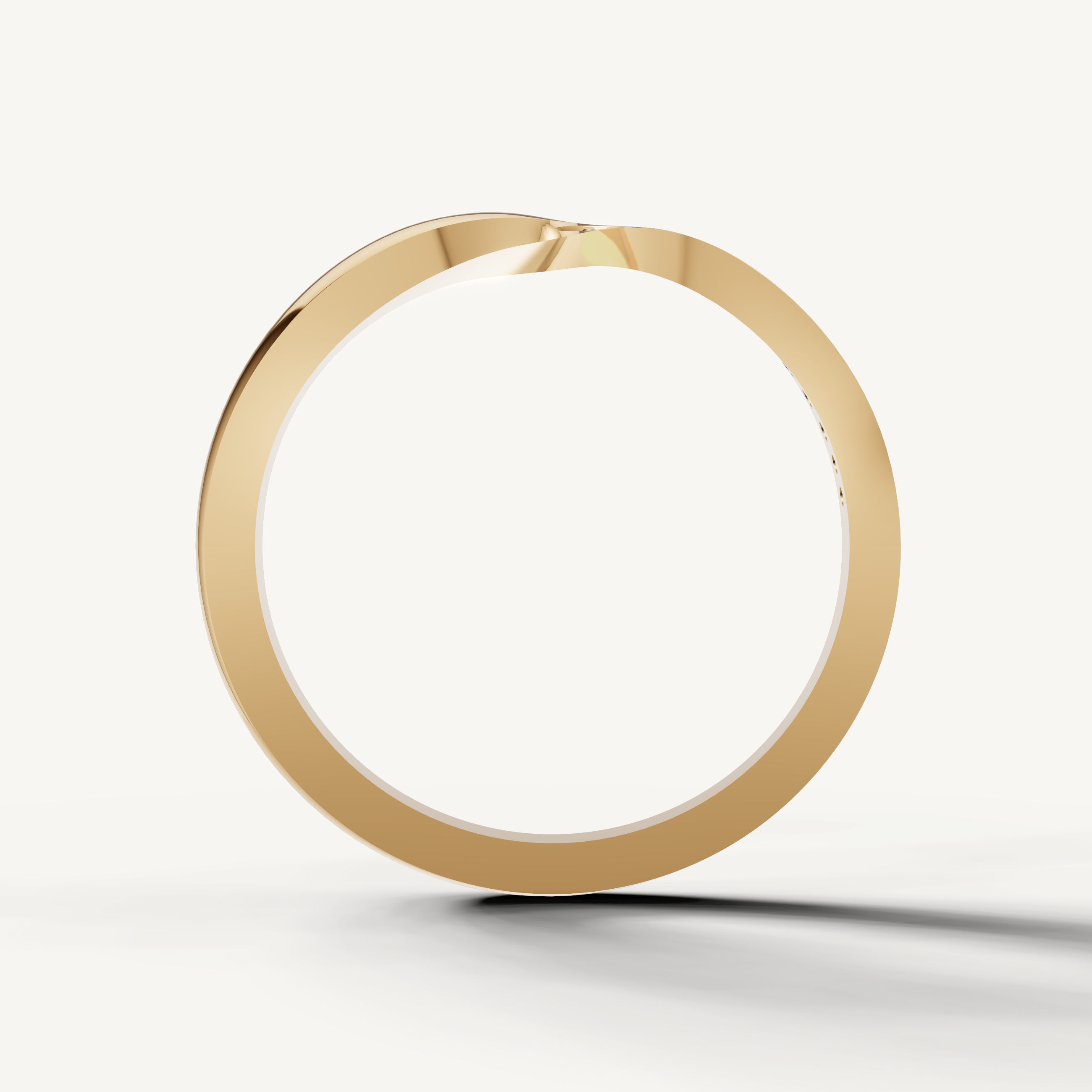 Minimalist yellow gold stackable diamond wedding band with baguette stones