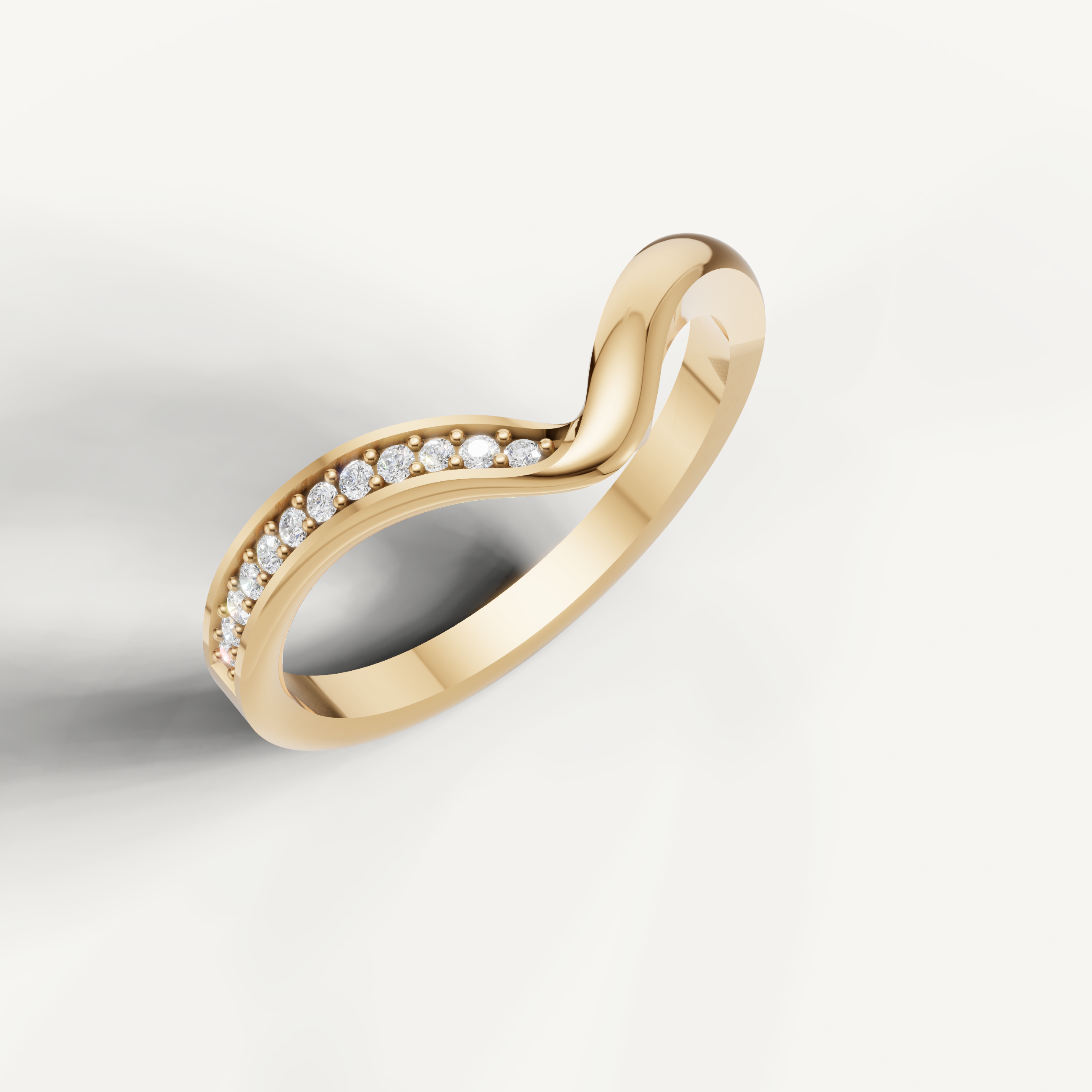 Elegant yellow gold emerald cut diamond wedding ring band by Raul Diamonds