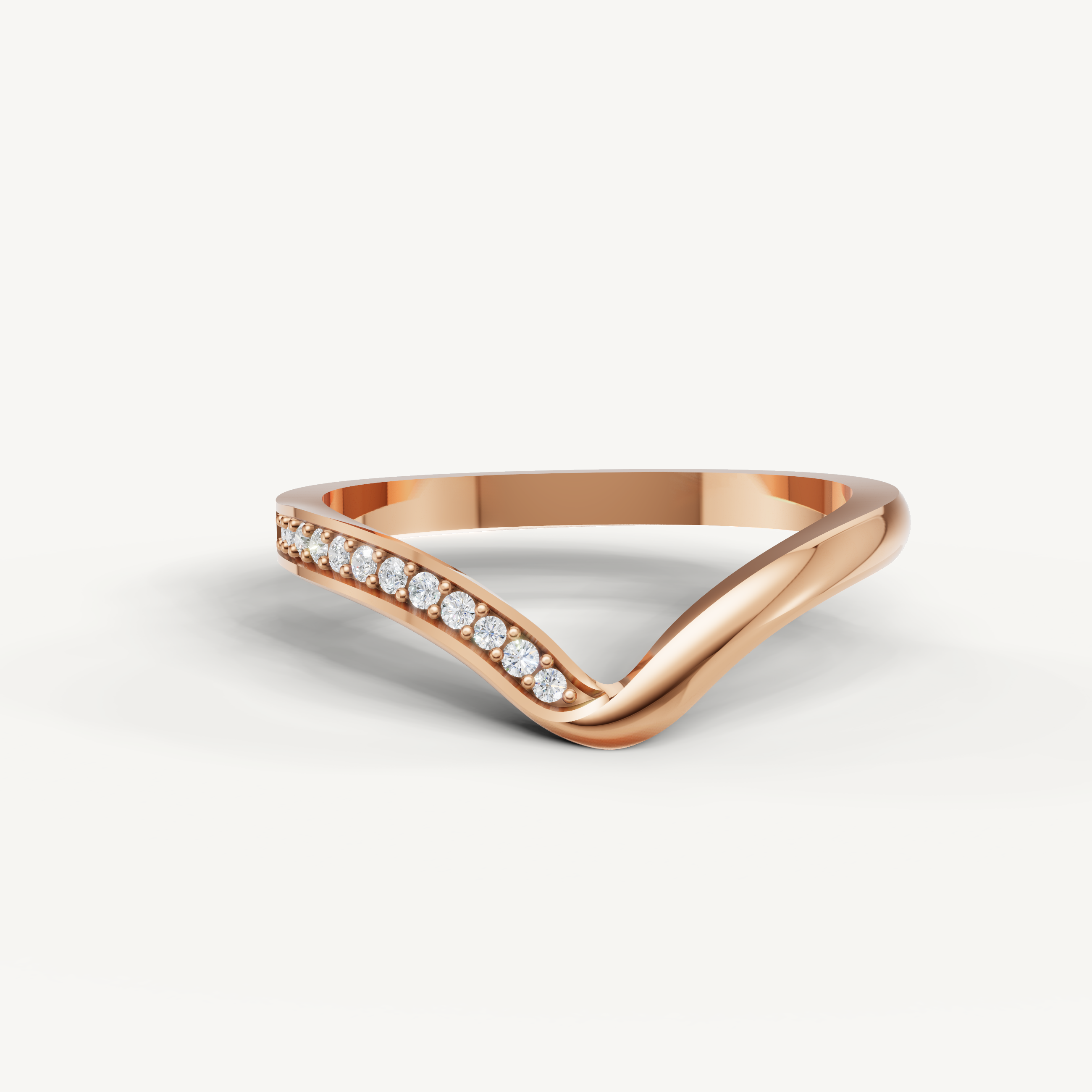 Raul Diamonds rose gold baguette diamond wedding band with sleek modern style