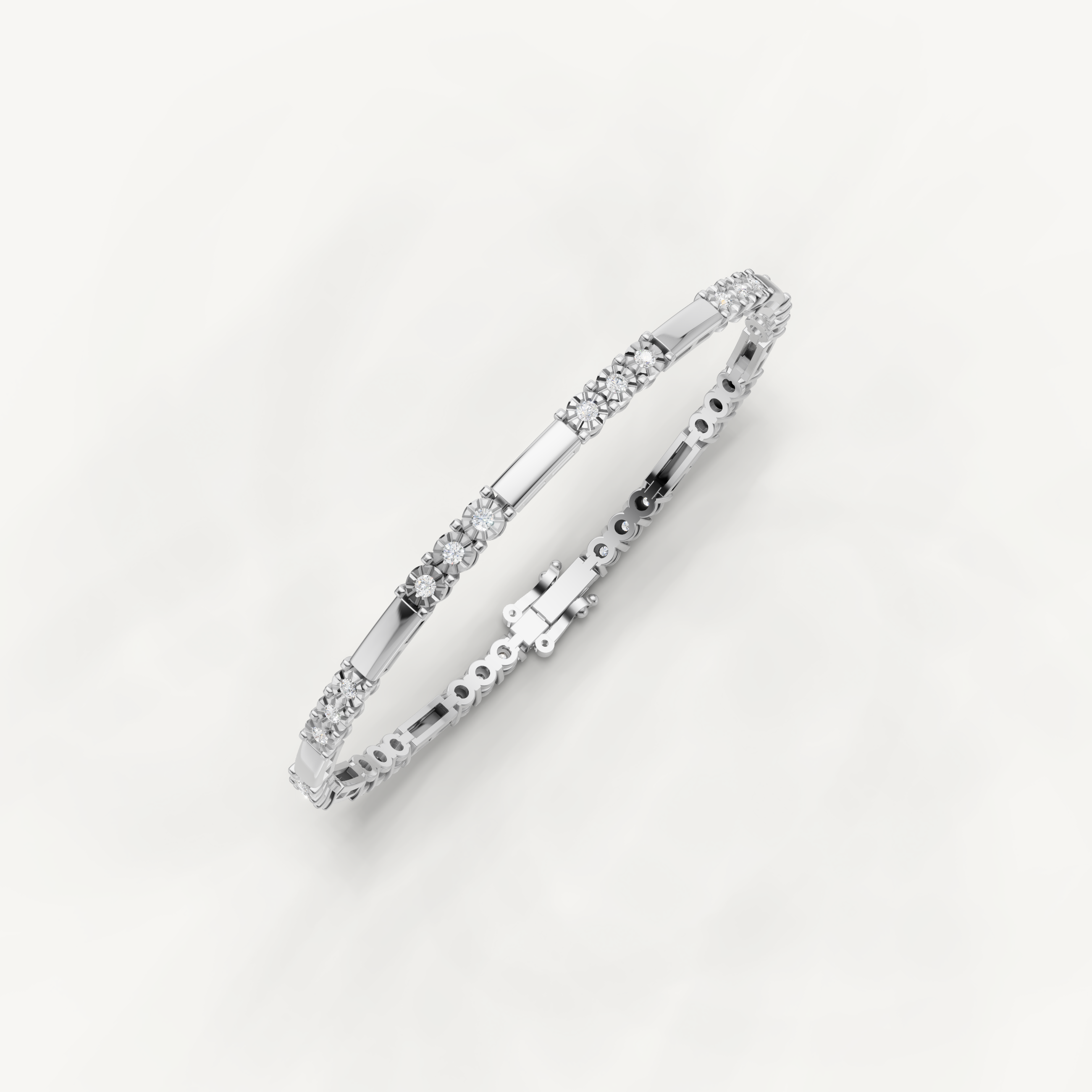 White gold fine jewelry bracelet featuring sparkling diamond accents by Raul Diamonds
