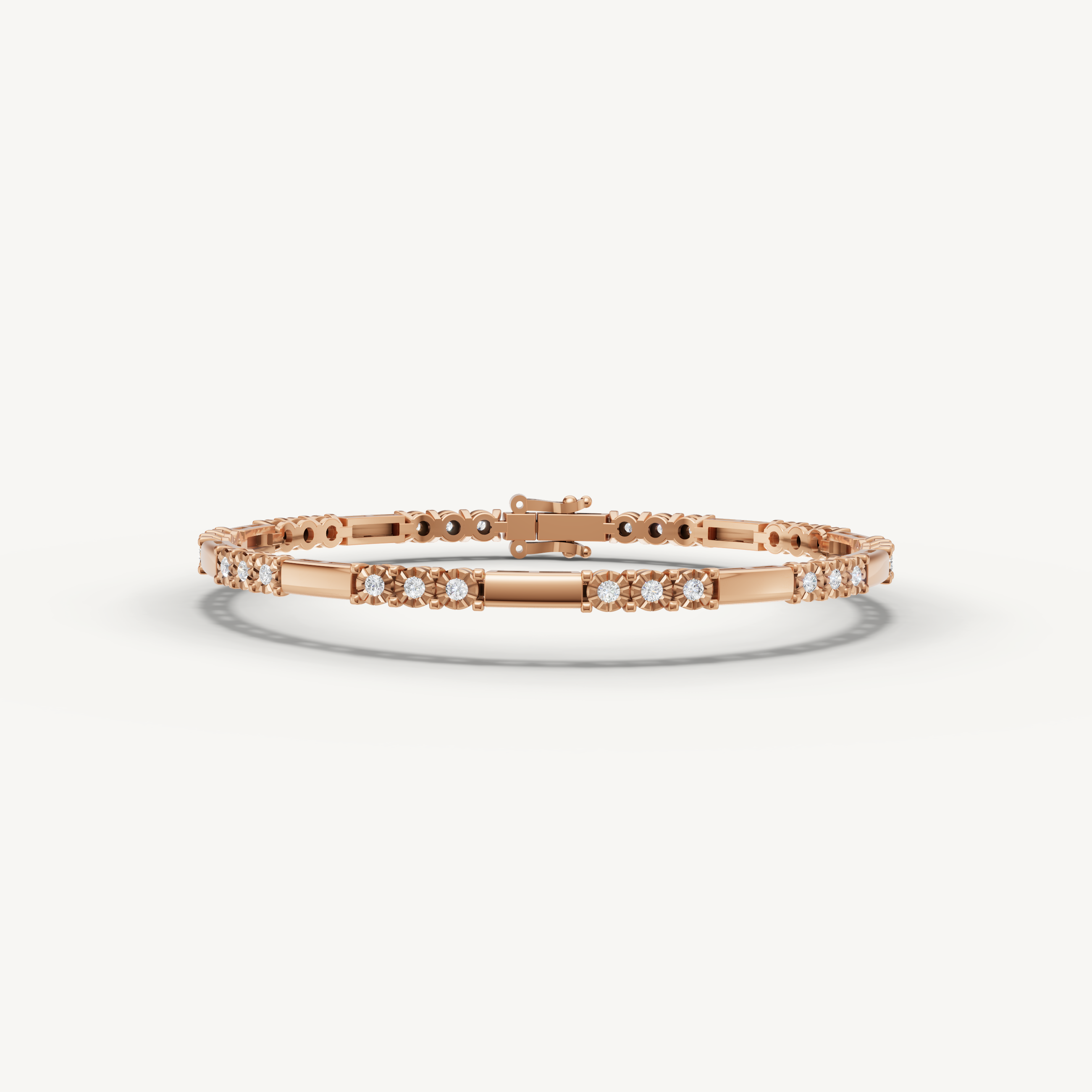 Rose gold lab grown diamond tennis bracelet with modern luxury styling by Raul Diamonds