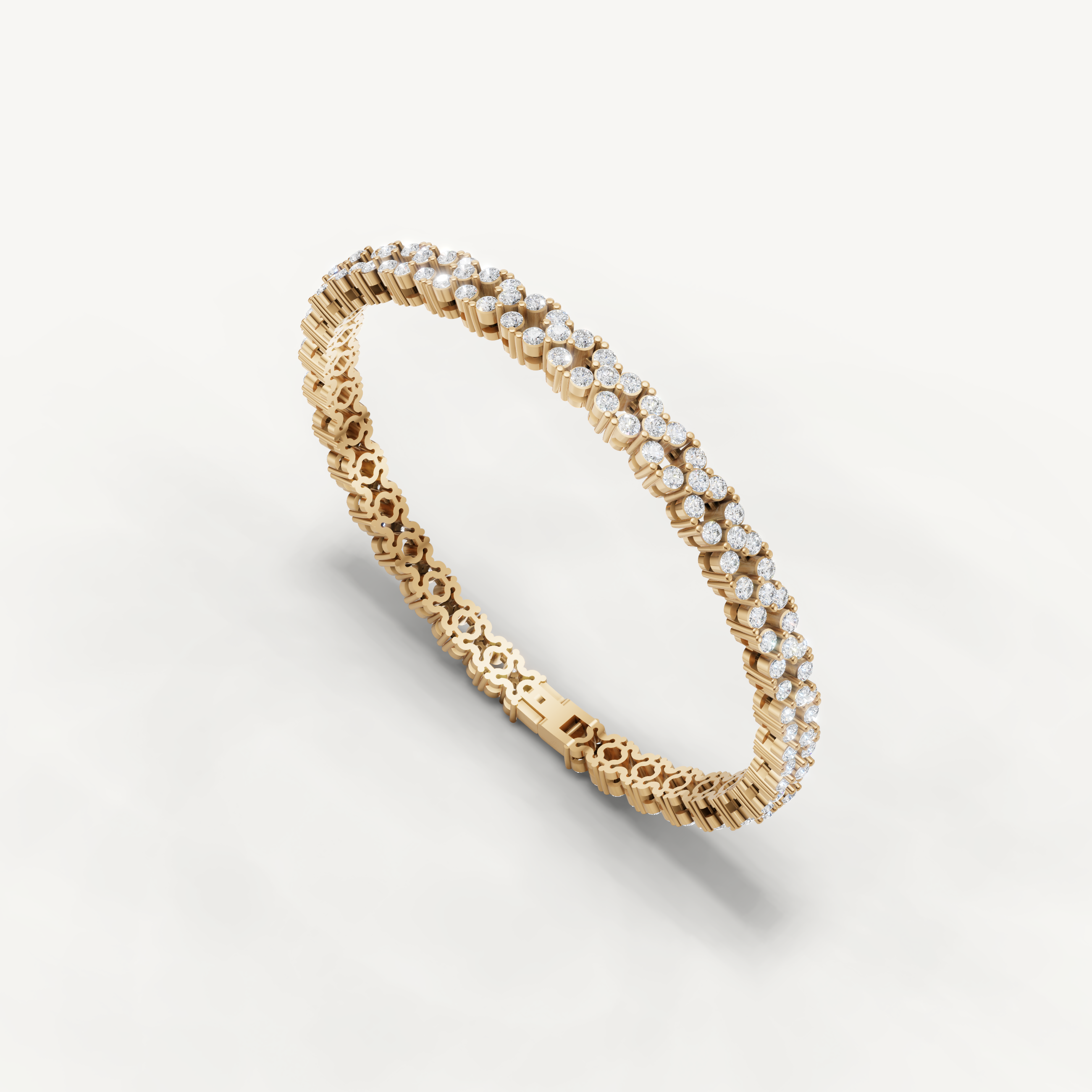 Yellow gold fine jewelry bracelet with bezel inspired diamond accents by Raul Diamonds