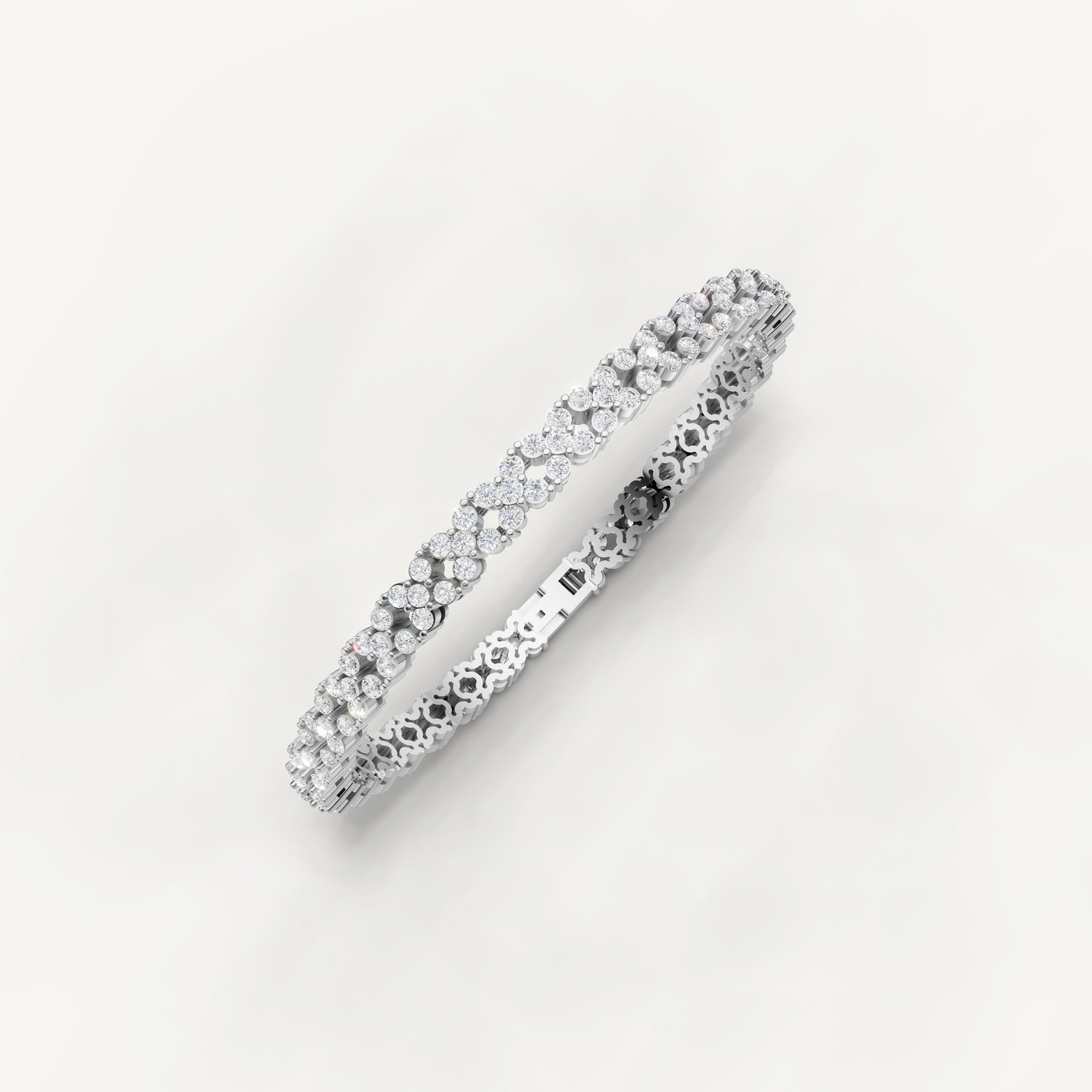 White gold fine jewelry bracelet featuring sparkling diamond accents by Raul Diamonds
