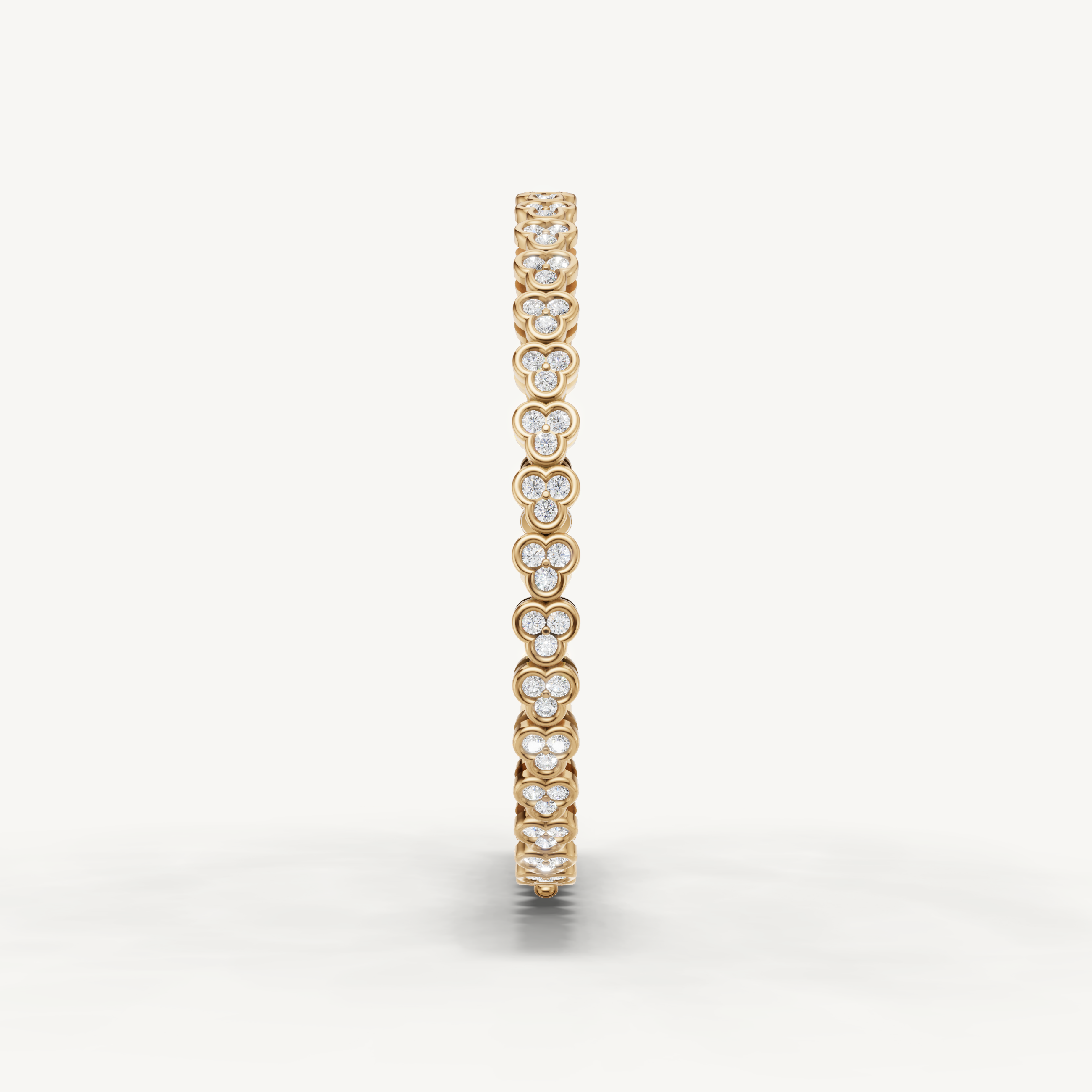 Luxury yellow gold diamond bracelet featuring round lab grown diamonds and floral motifs by Raul Diamonds