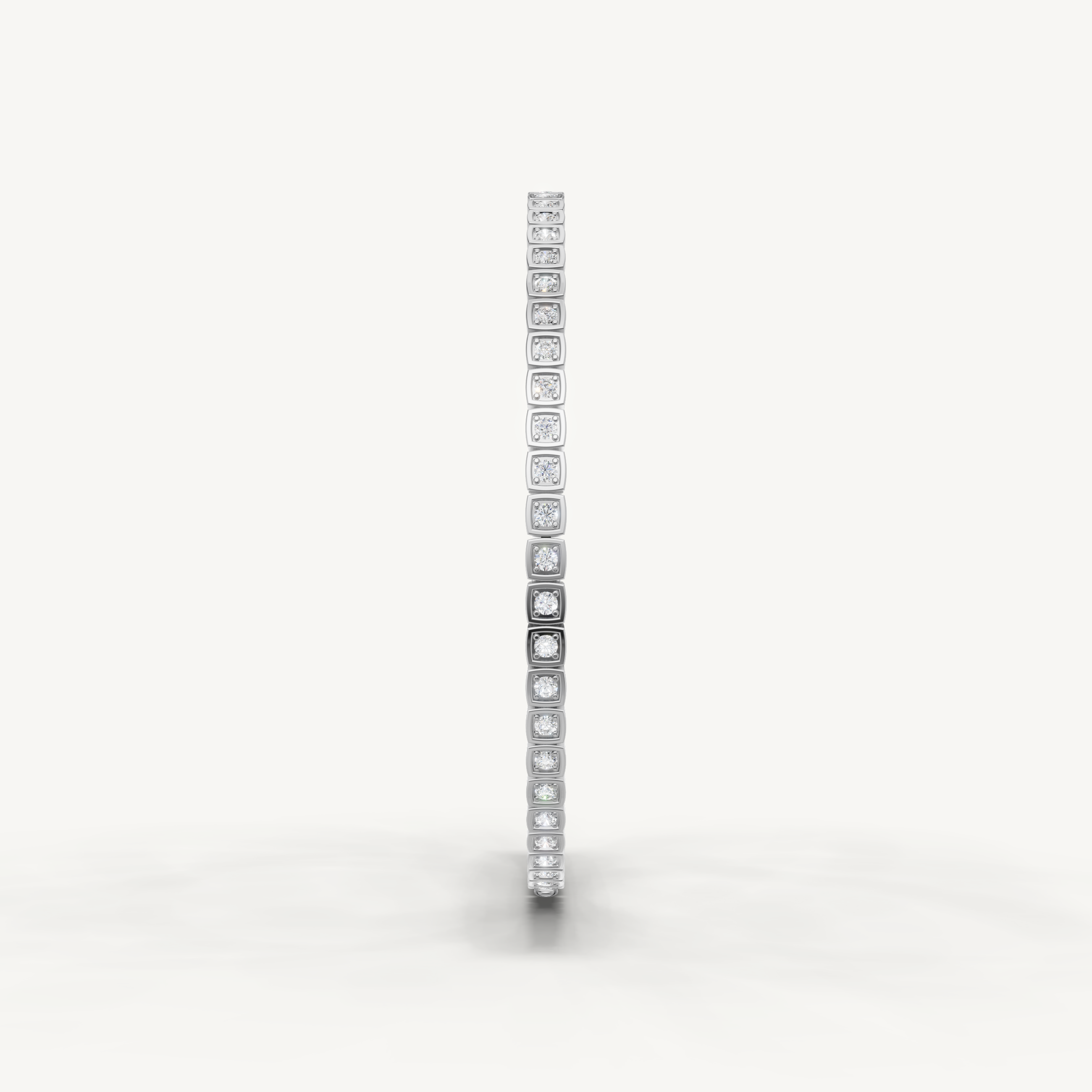 White gold diamond bracelet featuring brilliant bezel set lab grown diamonds by Raul Diamonds