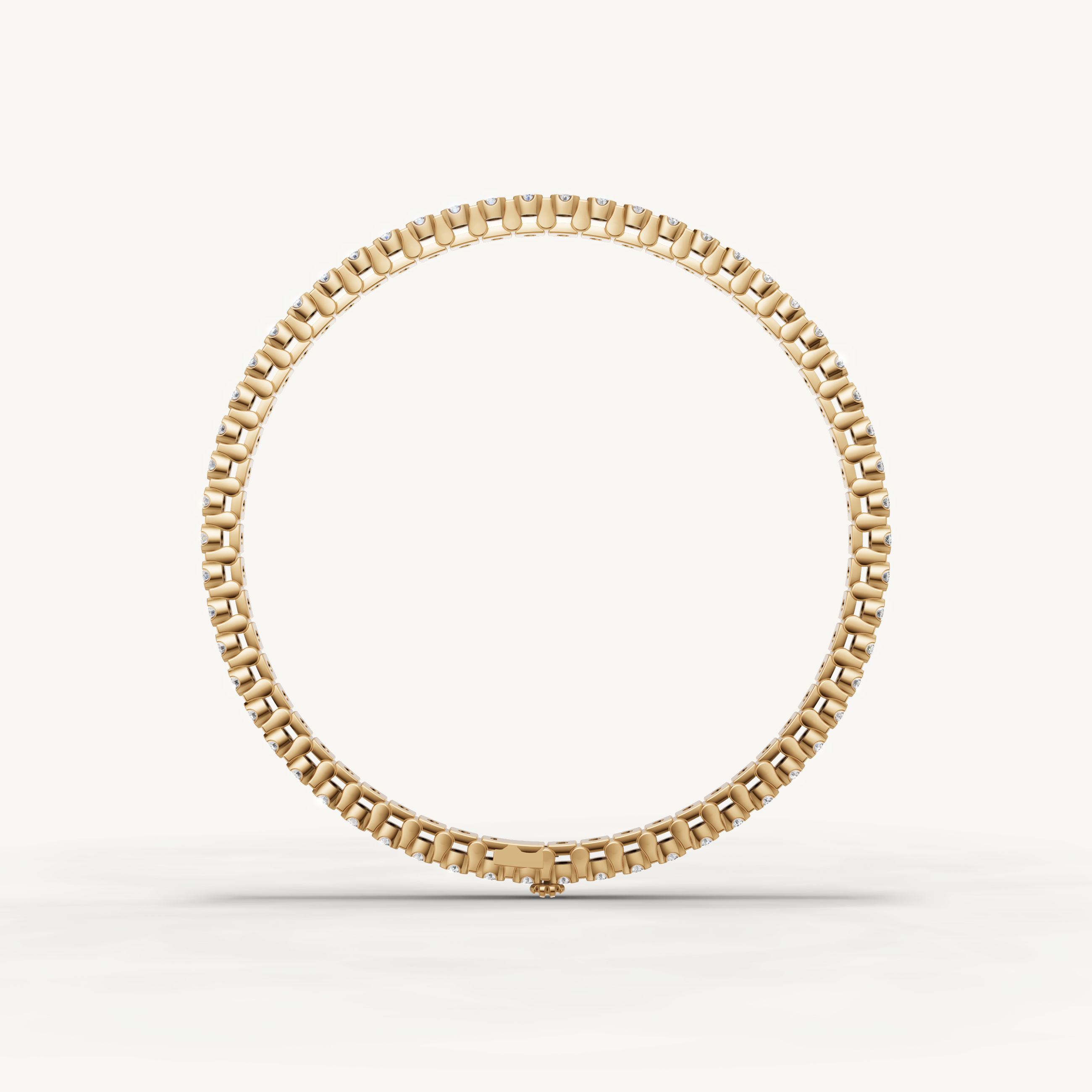 Classic yellow gold tennis bracelet with sparkling lab grown diamonds by Raul Diamonds