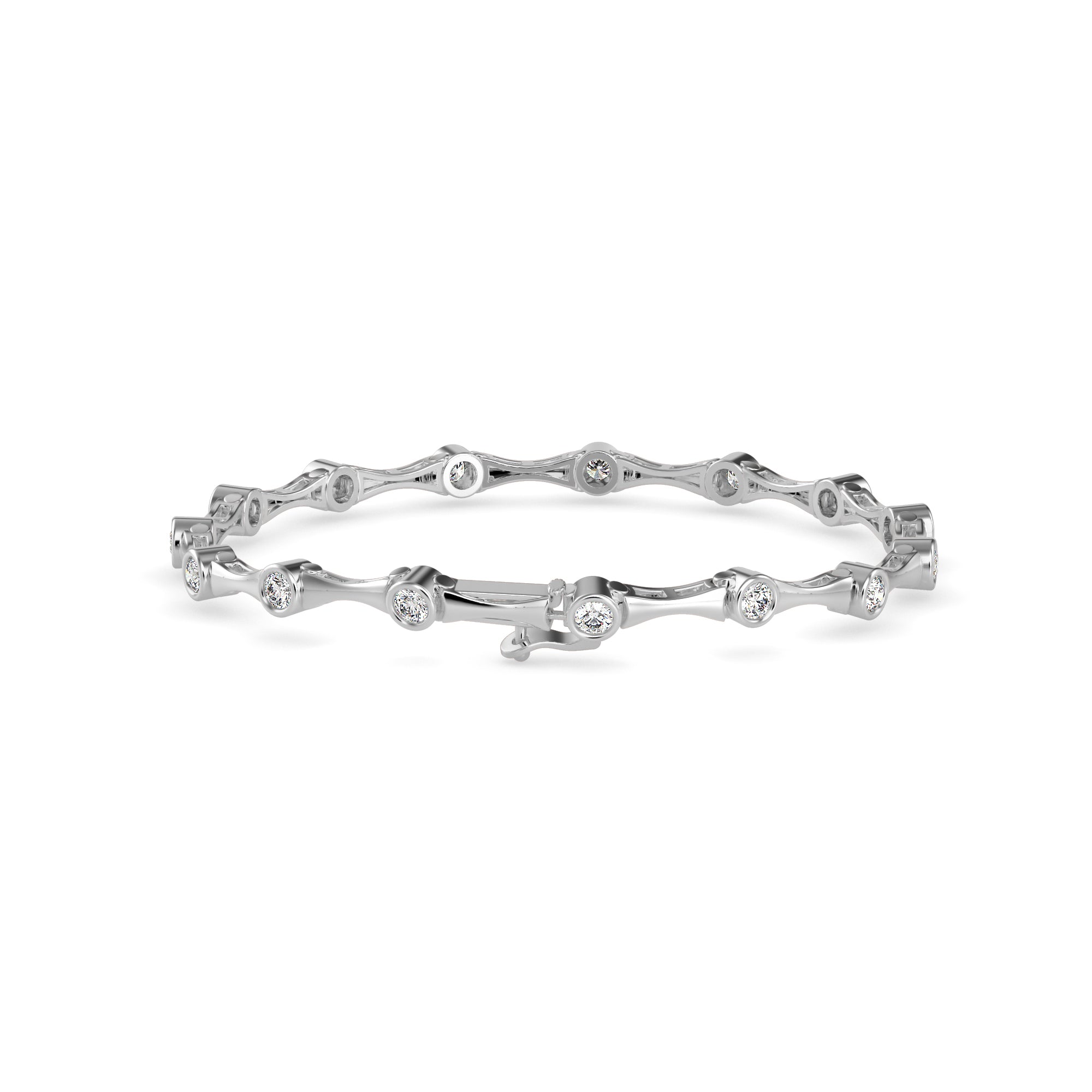 14K Gold Lab-Grown Diamond Bezel Link Tennis Bracelet