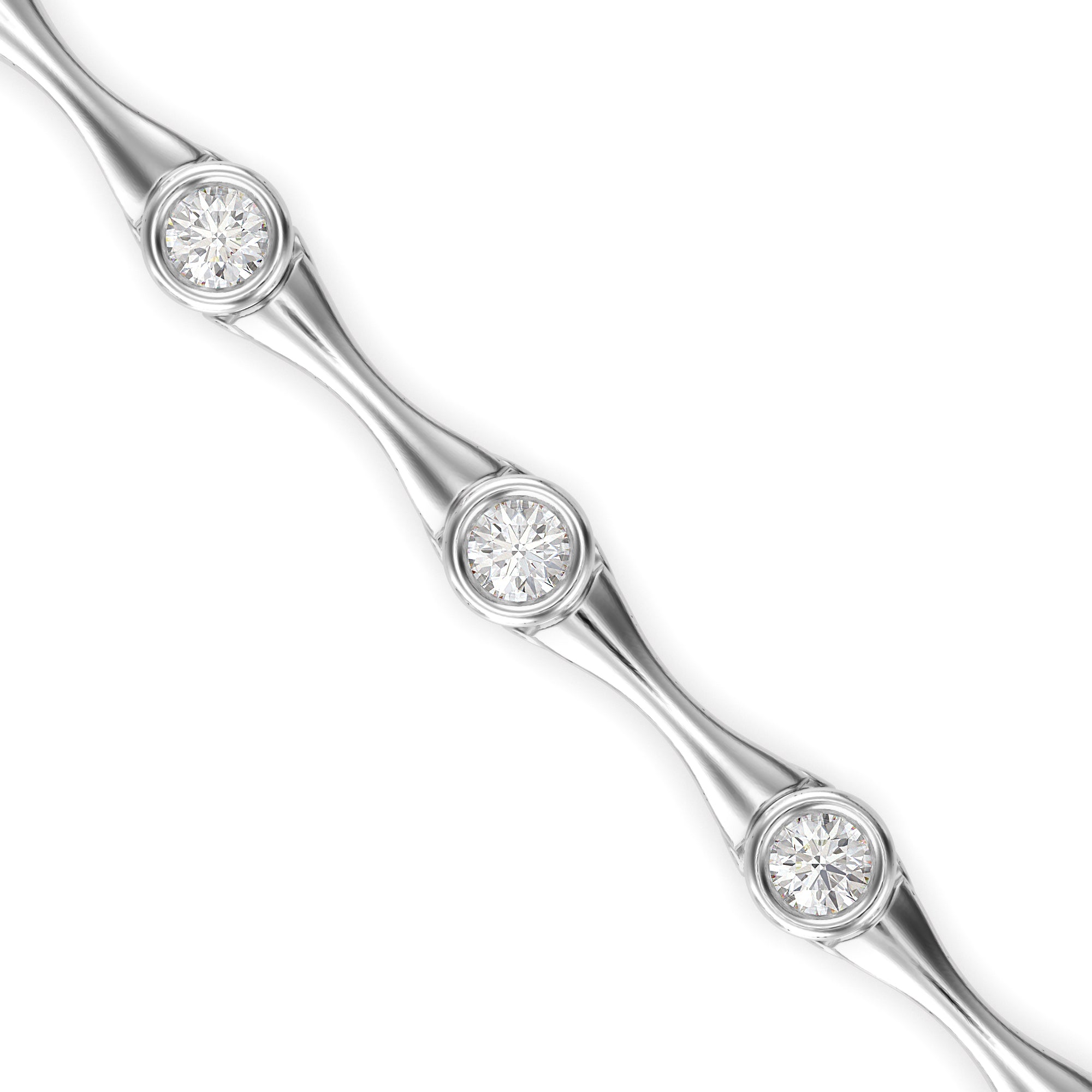 14K Gold Lab-Grown Diamond Bezel Link Tennis Bracelet