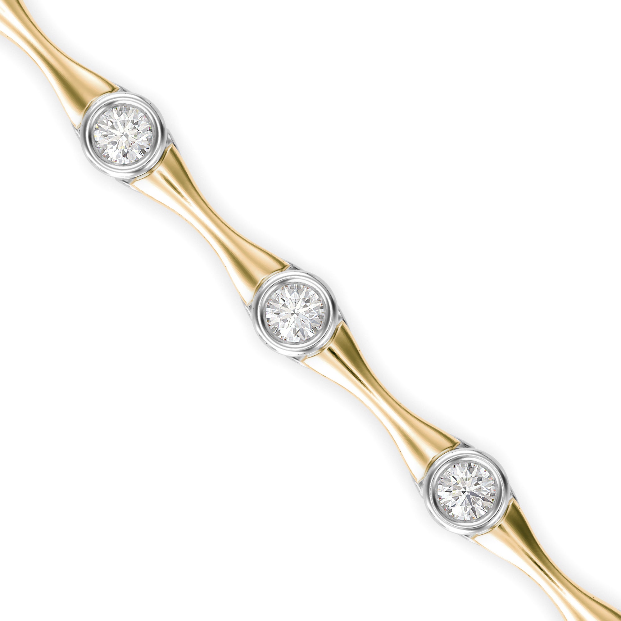 14K Gold Lab-Grown Diamond Bezel Link Tennis Bracelet