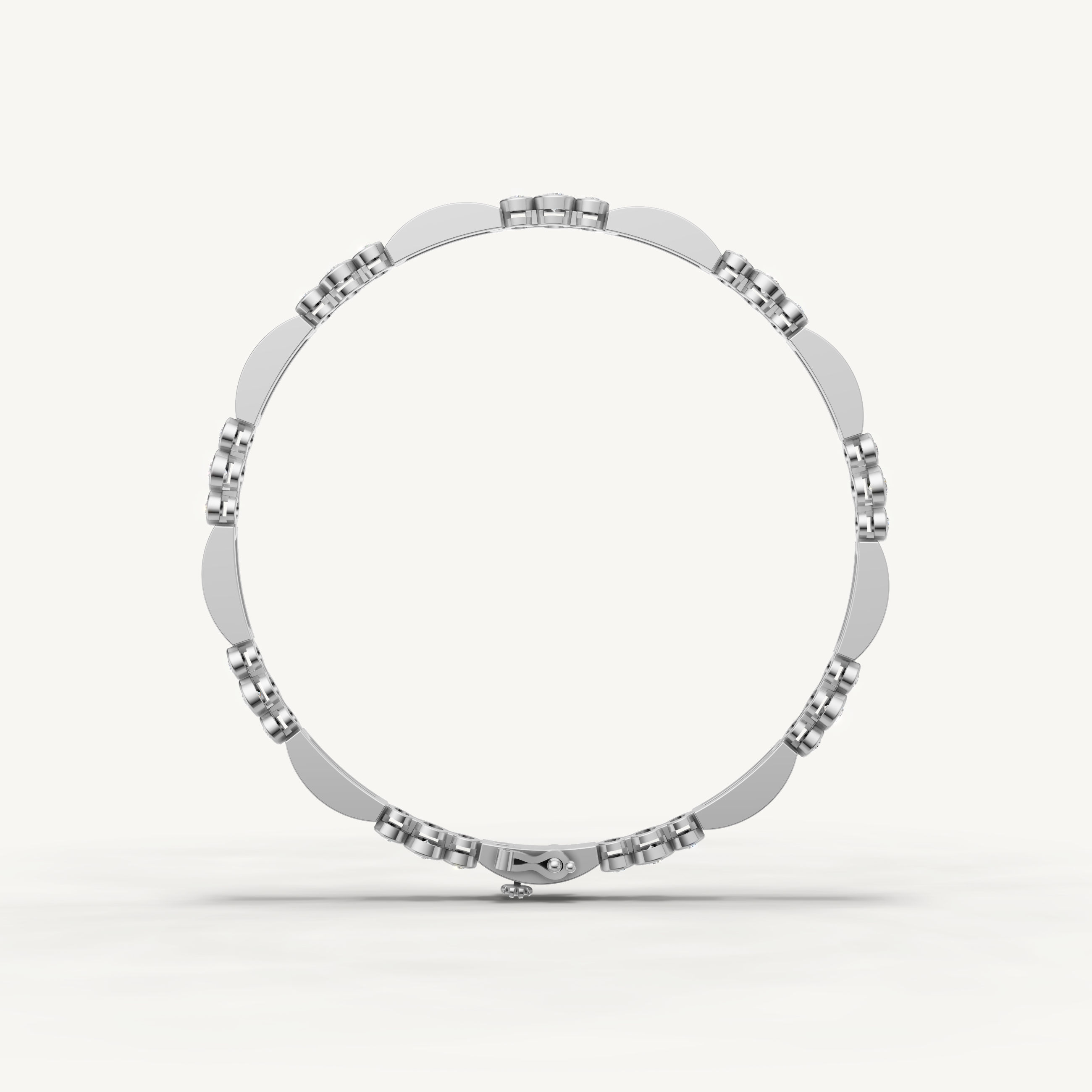White gold modern diamond bracelet with brilliant lab grown diamond sparkle by Raul Diamonds