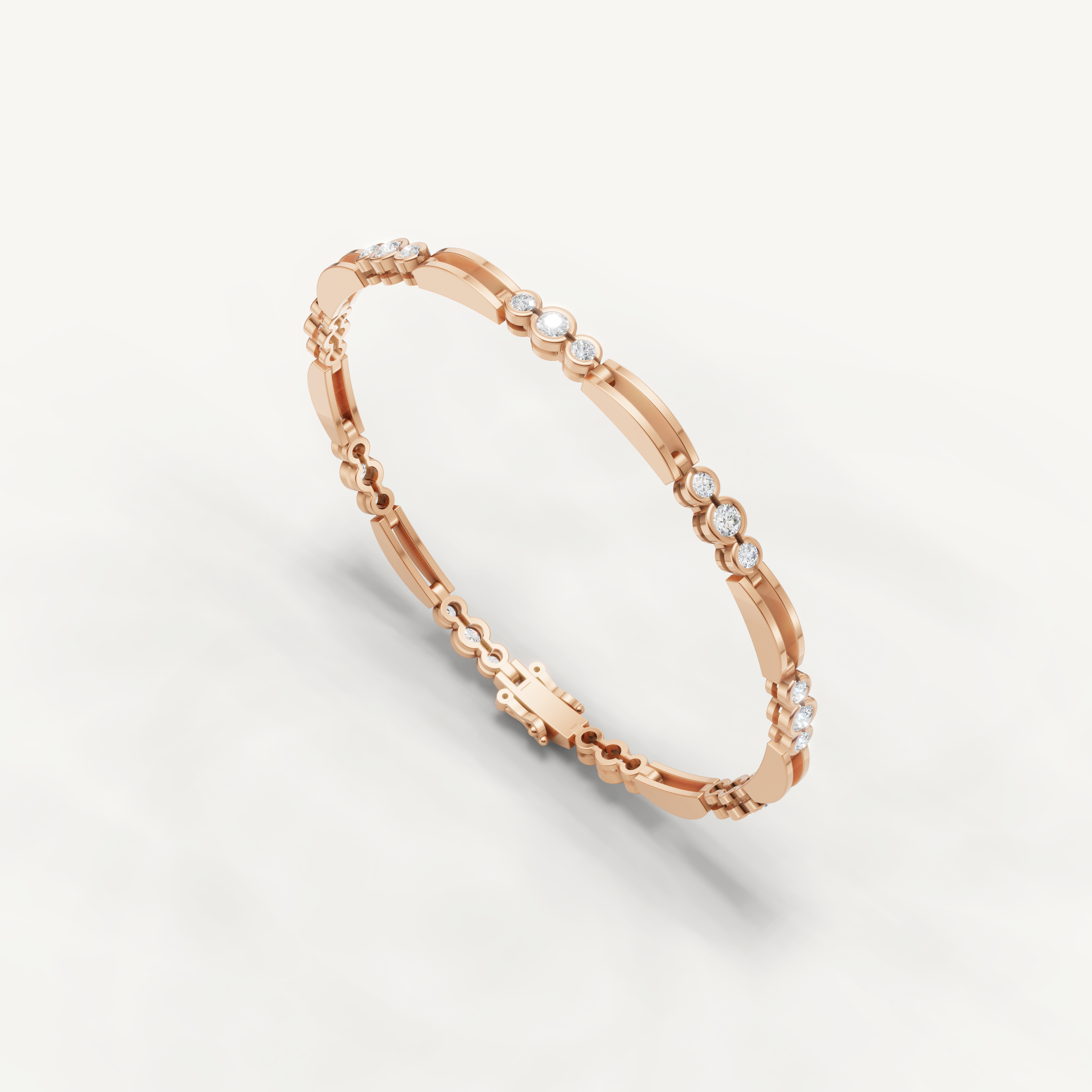 Rose gold diamond bracelet crafted with refined minimalist elegance by Raul Diamonds