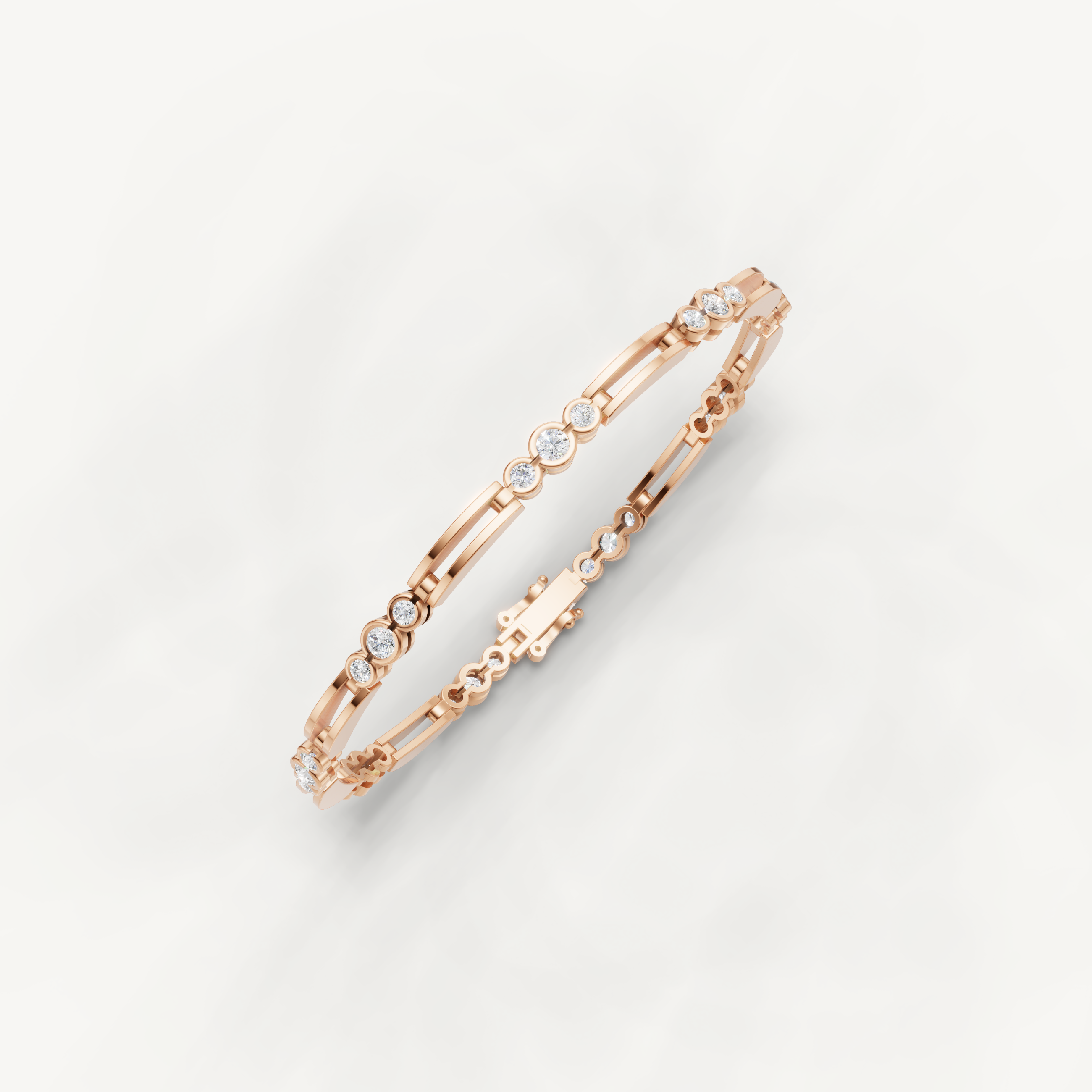 Luxury rose gold fine jewelry bracelet with modern contemporary styling by Raul Diamonds