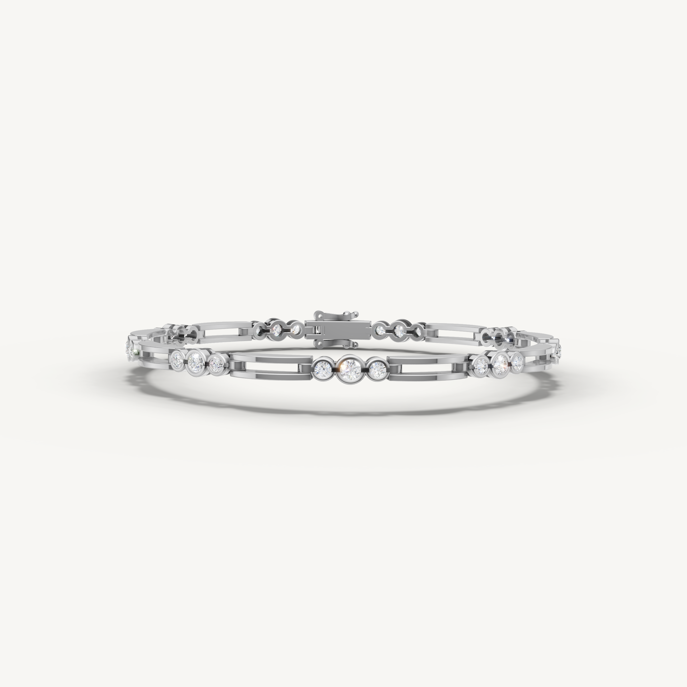 White gold lab grown diamond bracelet with modern geometric elegance by Raul Diamonds