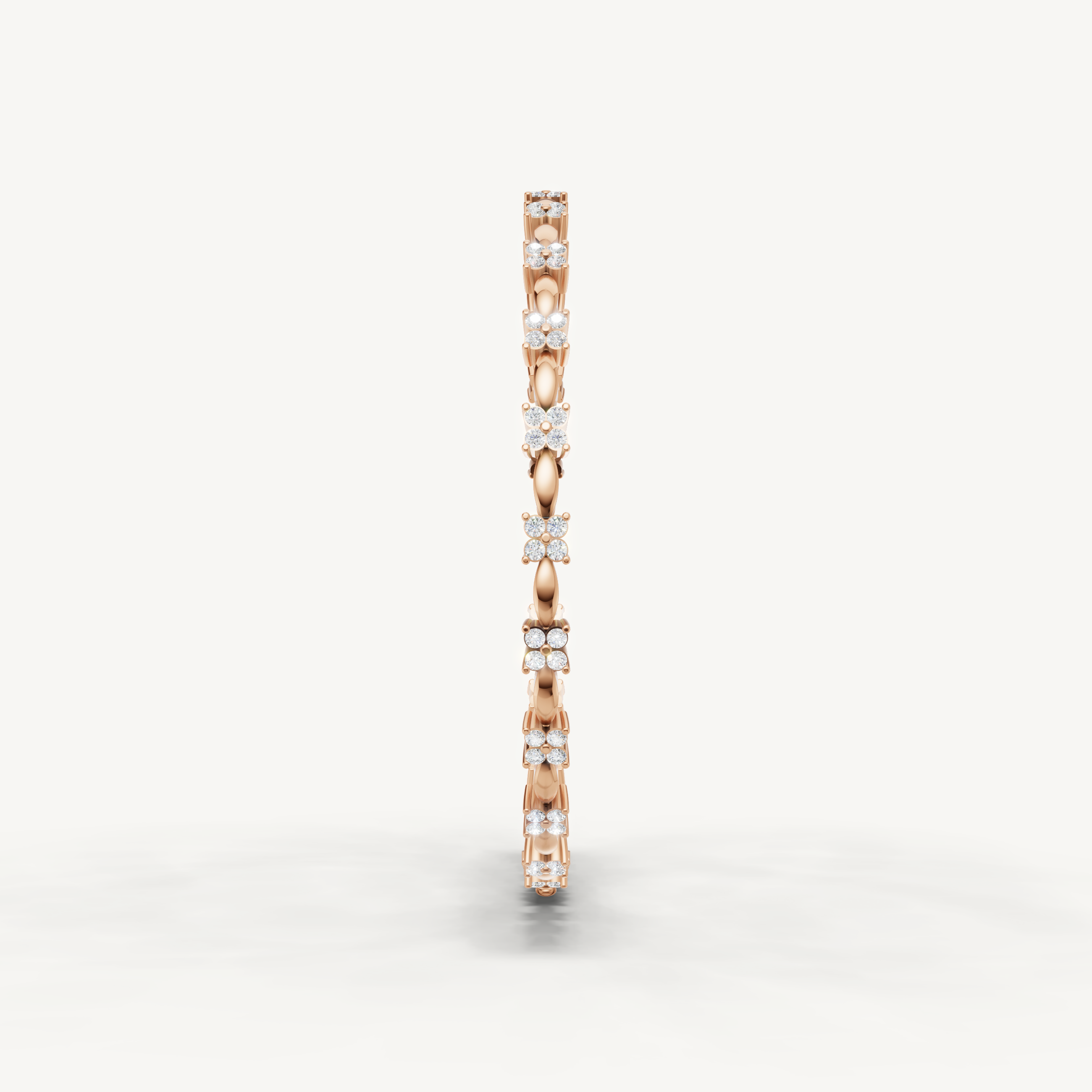 Luxury rose gold diamond bracelet featuring flower inspired diamond accents by Raul Diamonds