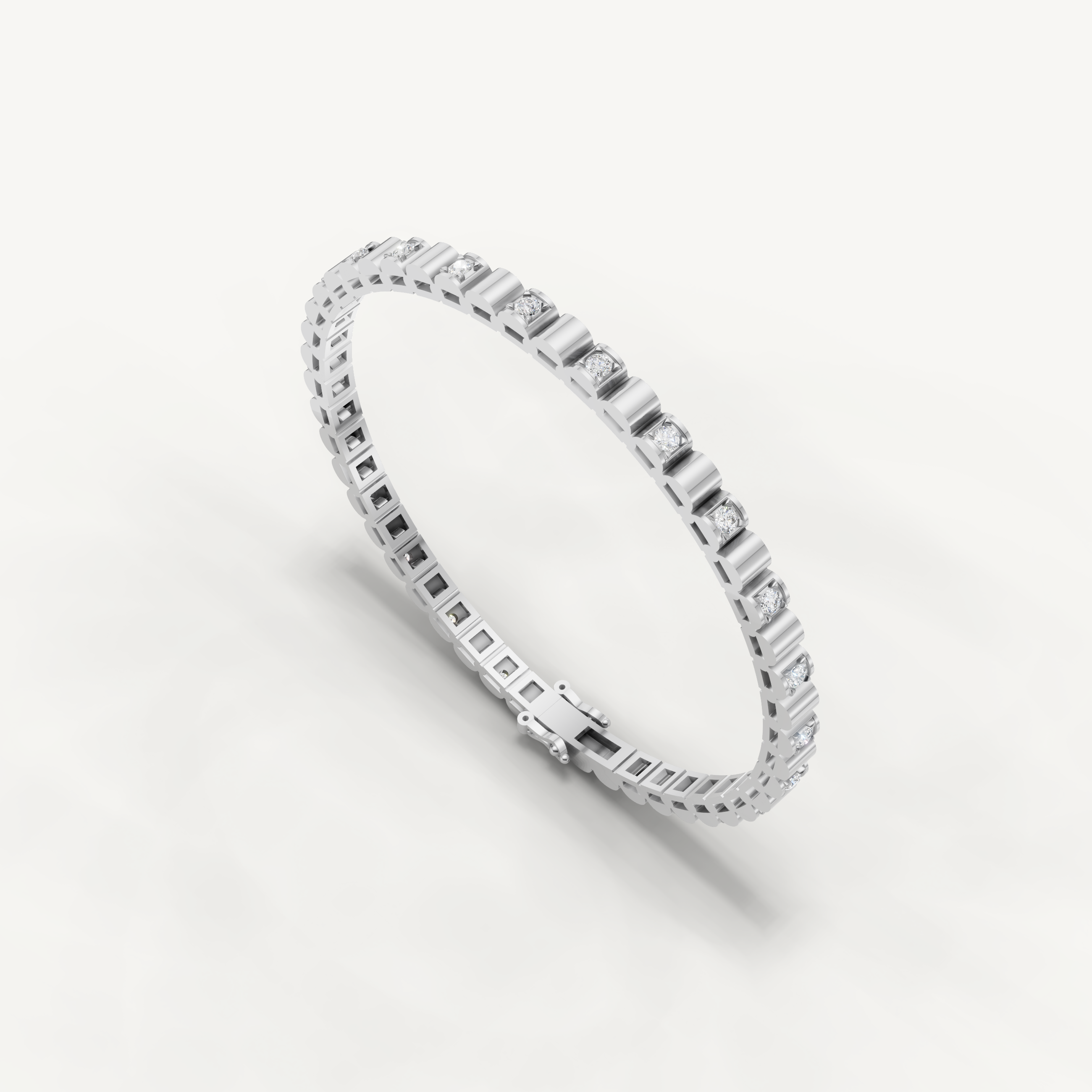 Luxury white gold diamond tennis bracelet crafted with minimalist sophistication by Raul Diamonds