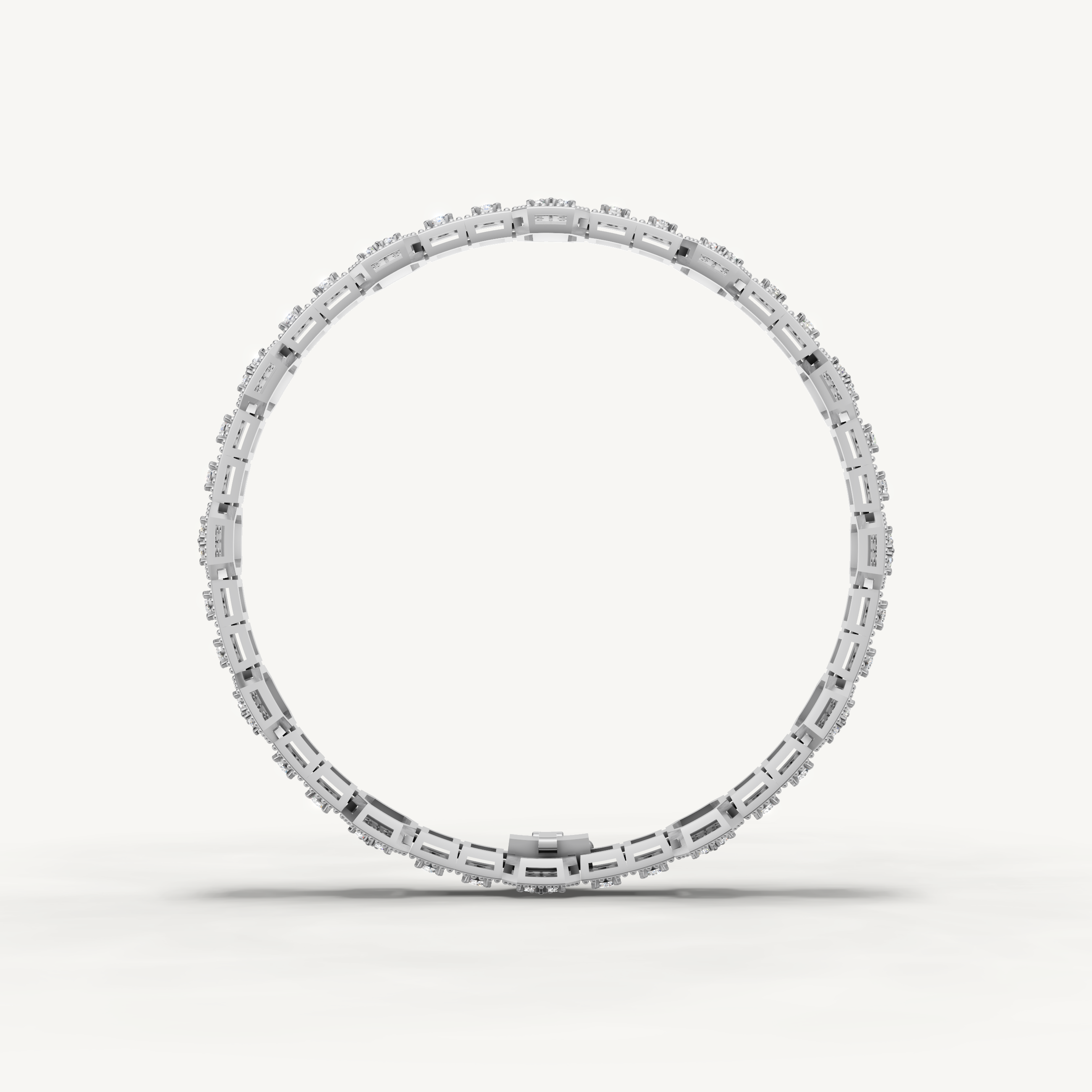 White gold geometric diamond bracelet with refined luxury craftsmanship by Raul Diamonds