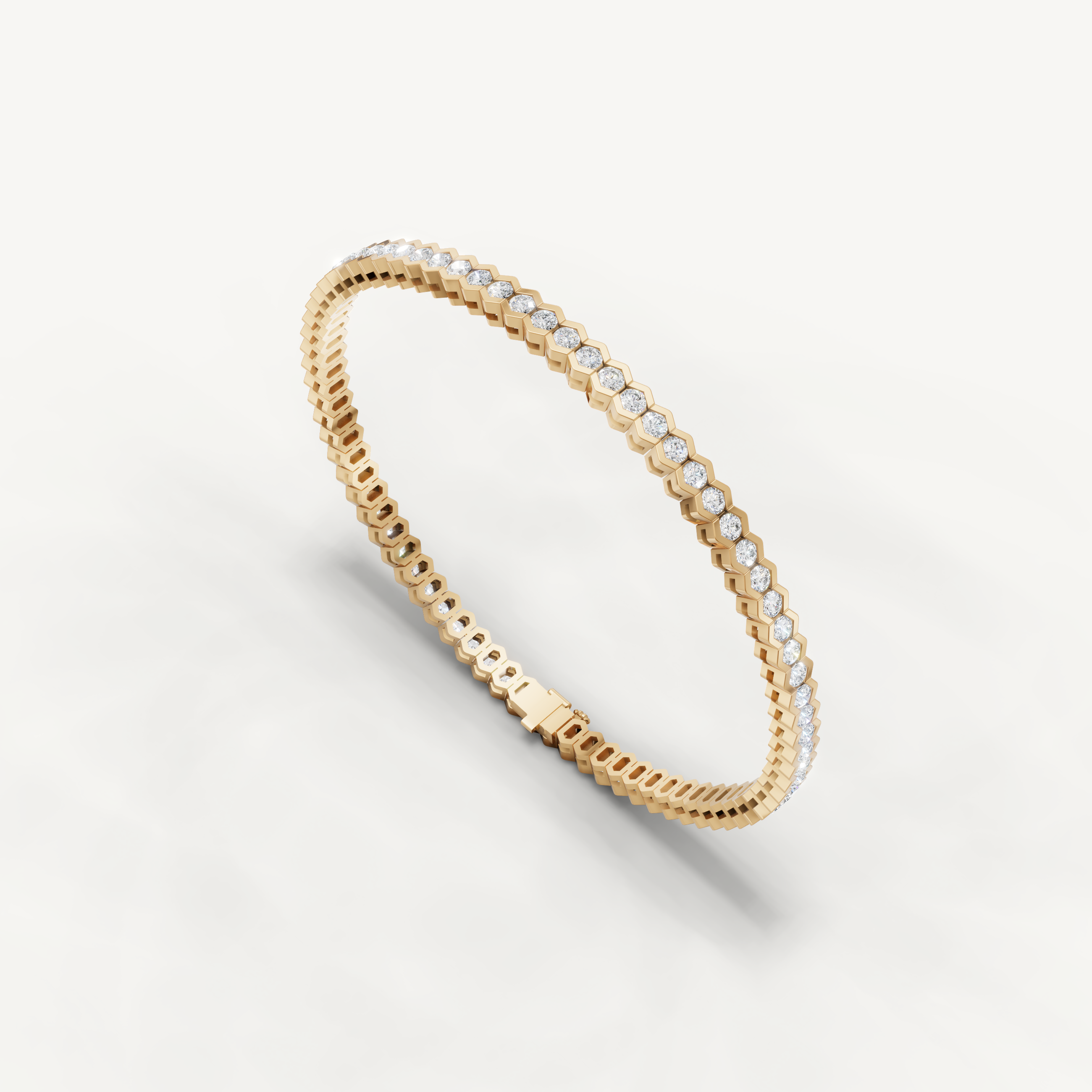 Elegant yellow gold diamond bracelet with sleek contemporary craftsmanship by Raul Diamonds