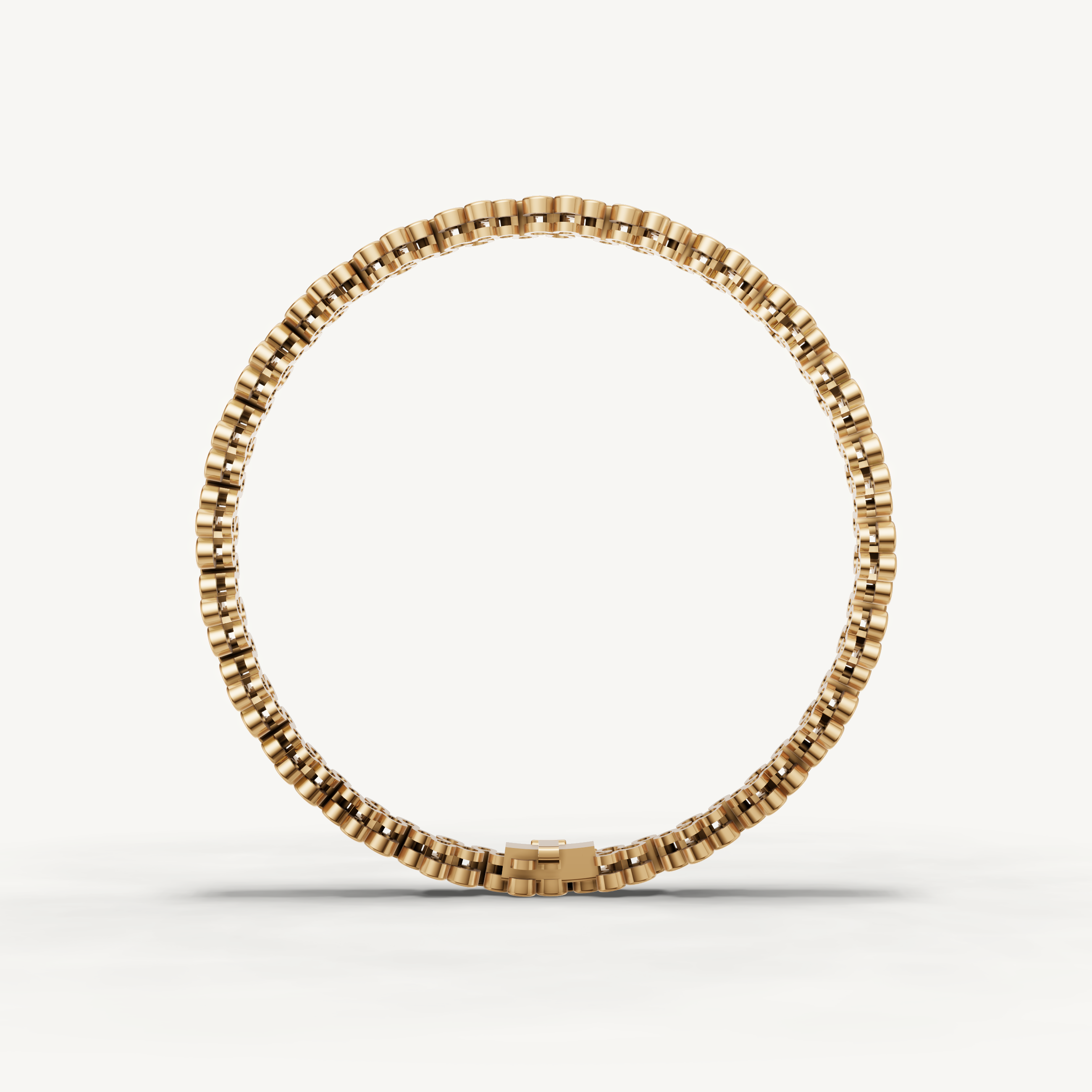 Yellow gold geometric diamond tennis bracelet with timeless luxury sparkle by Raul Diamonds