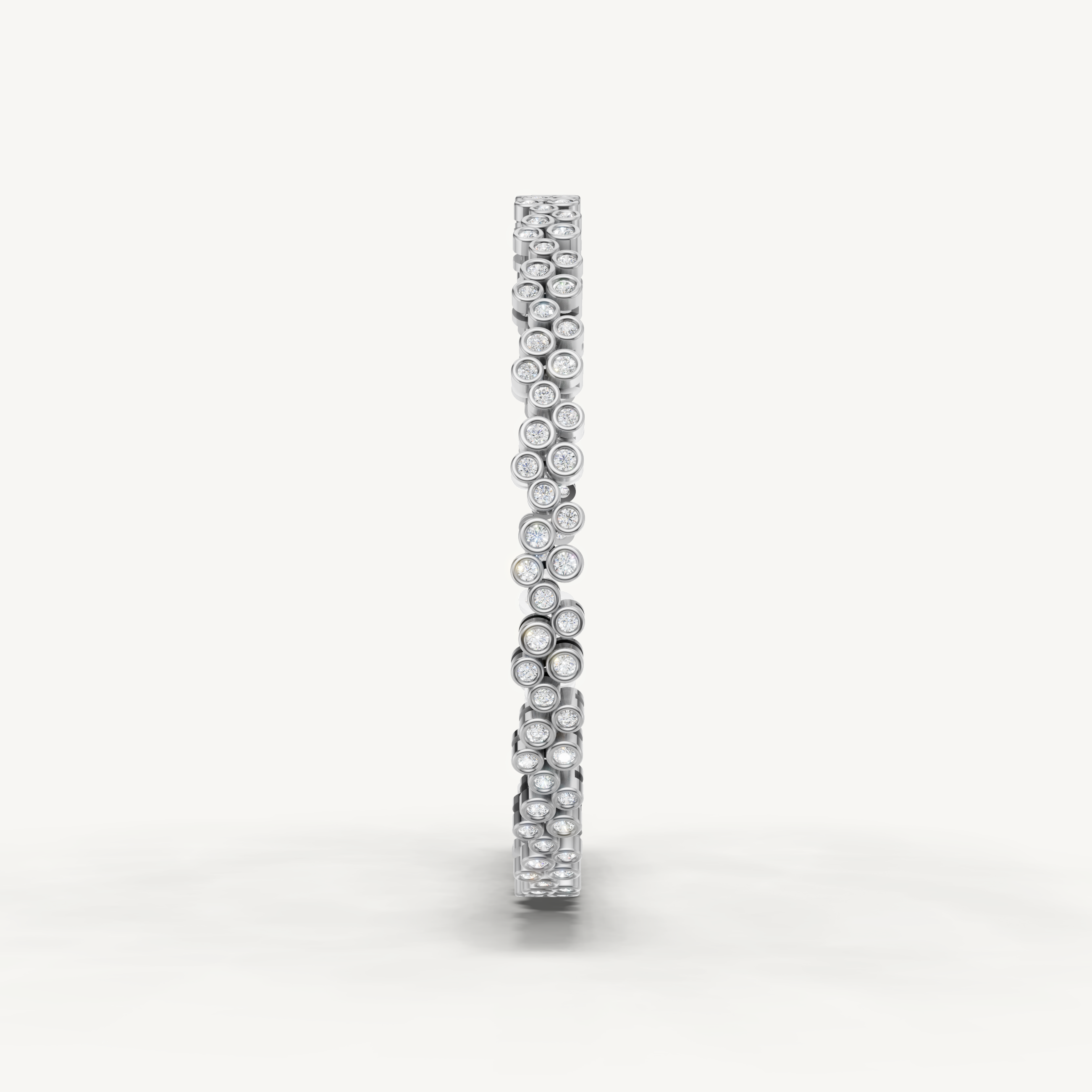 Luxury white gold diamond bracelet featuring double row round diamonds by Raul Diamonds