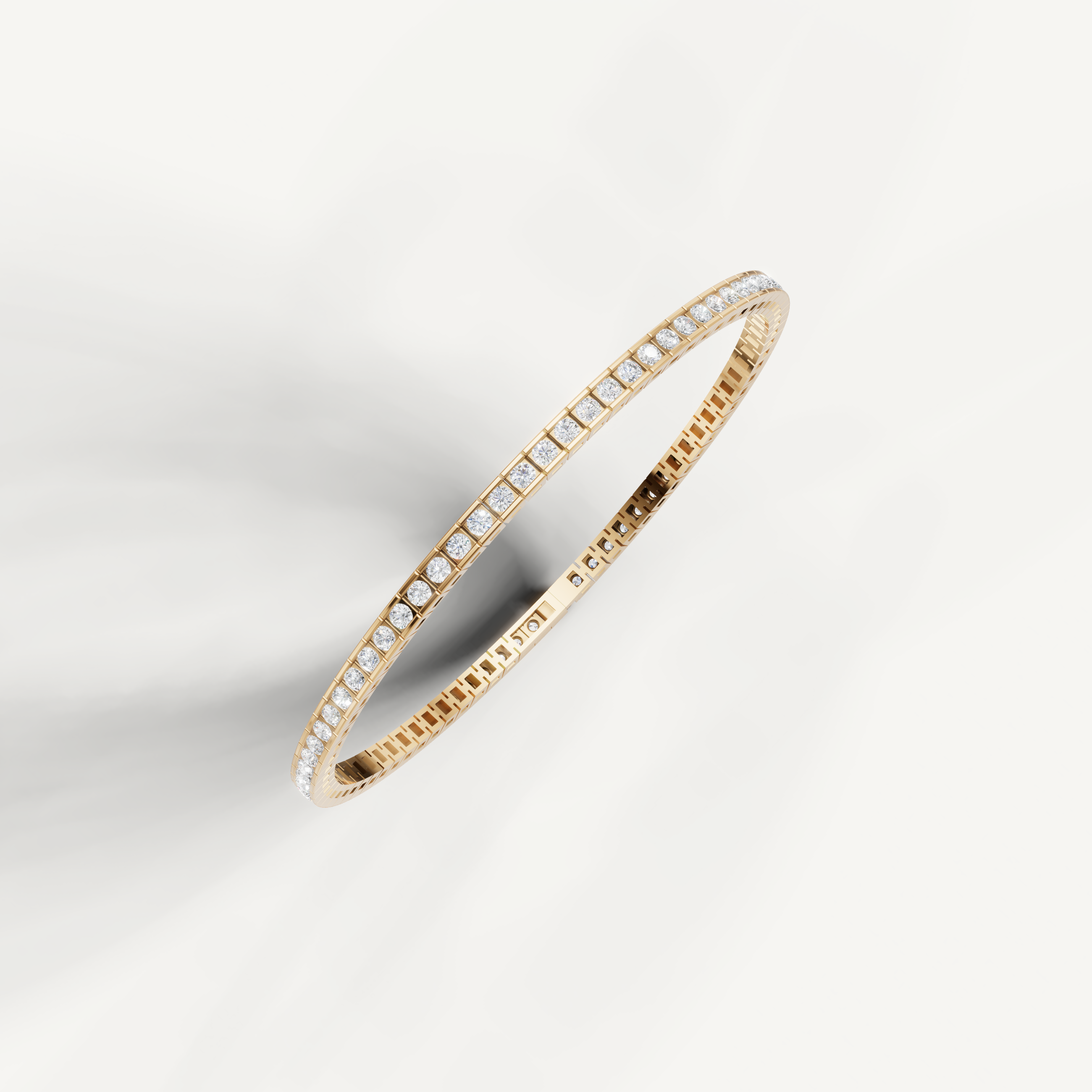 Yellow gold fine jewelry tennis bracelet with timeless minimal styling by Raul Diamonds