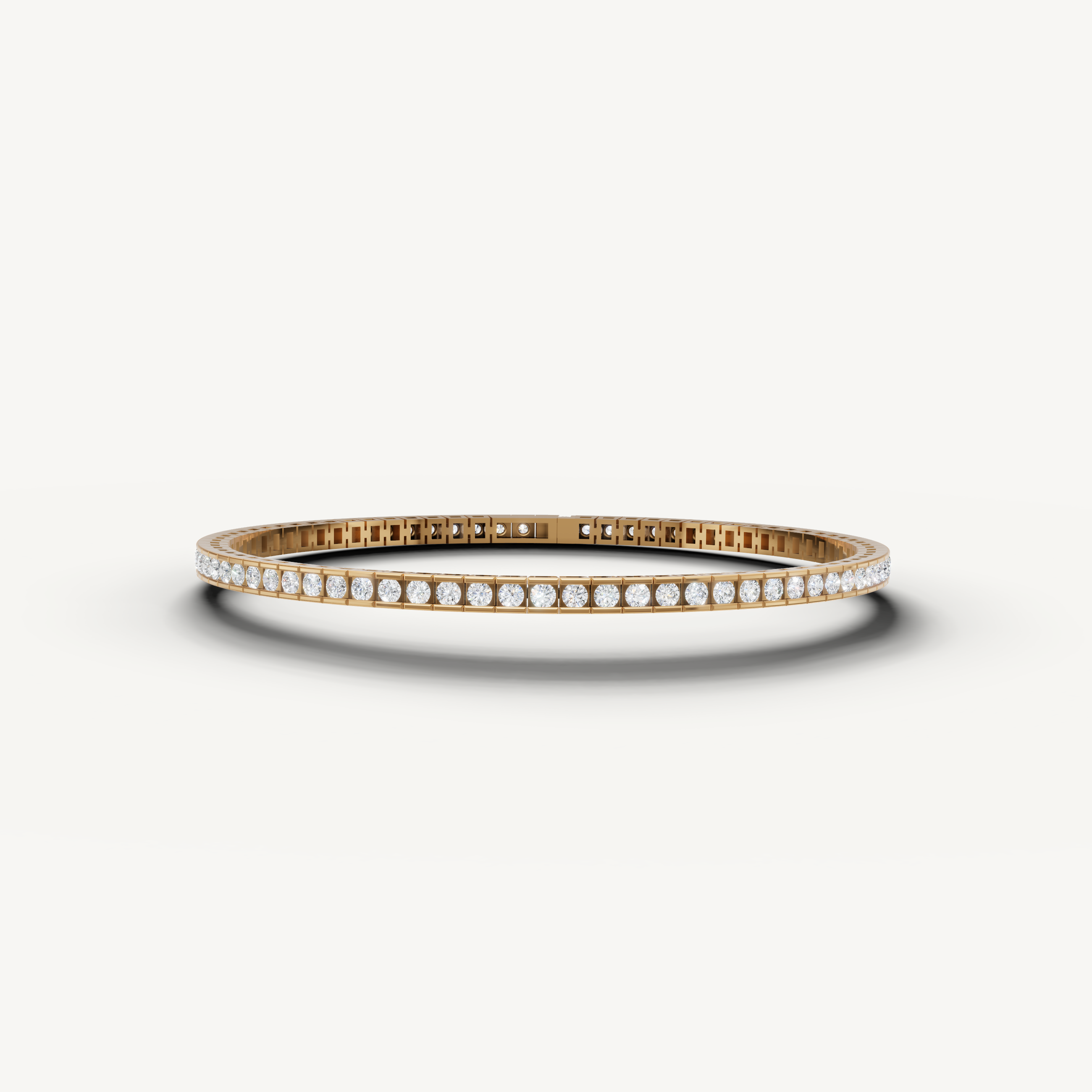 Yellow gold slim lab grown diamond tennis bracelet with classic elegance by Raul Diamonds