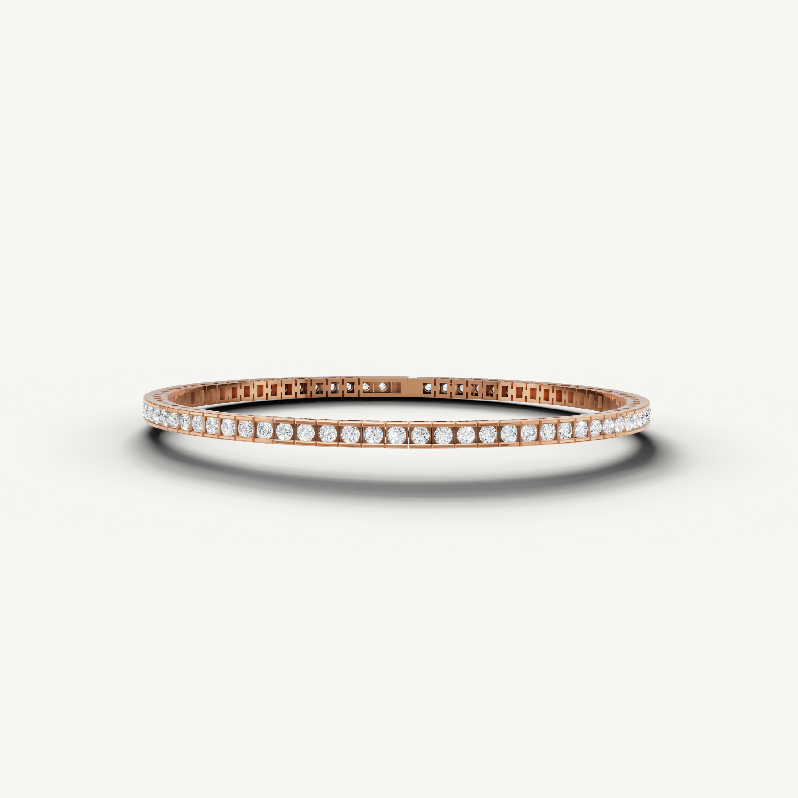 Rose gold slim lab grown diamond tennis bracelet with timeless elegance by Raul Diamonds