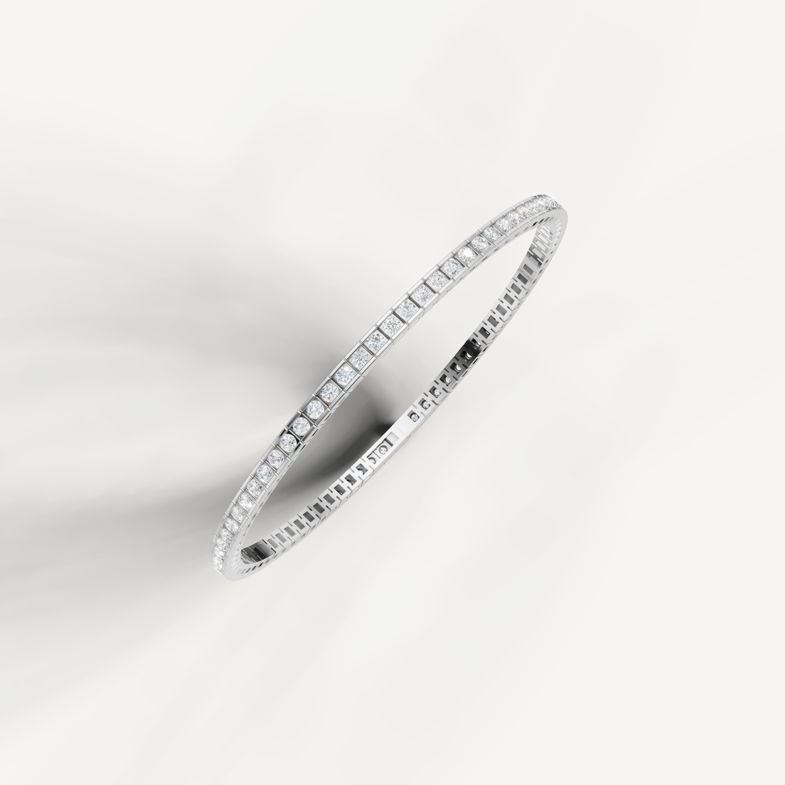 White gold fine jewelry tennis bracelet with timeless minimal elegance by Raul Diamonds