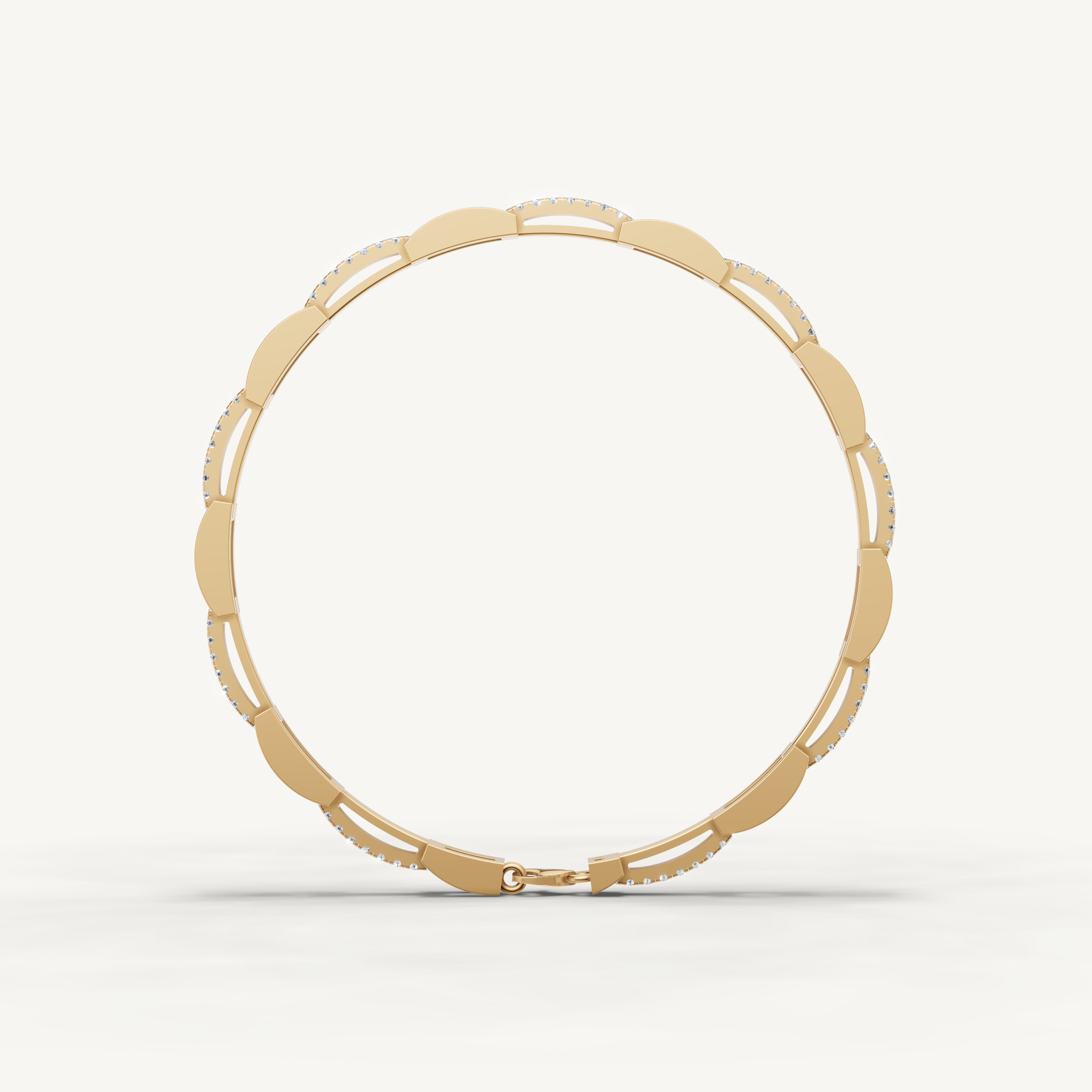 Yellow gold open link diamond bracelet with timeless luxury elegance by Raul Diamonds