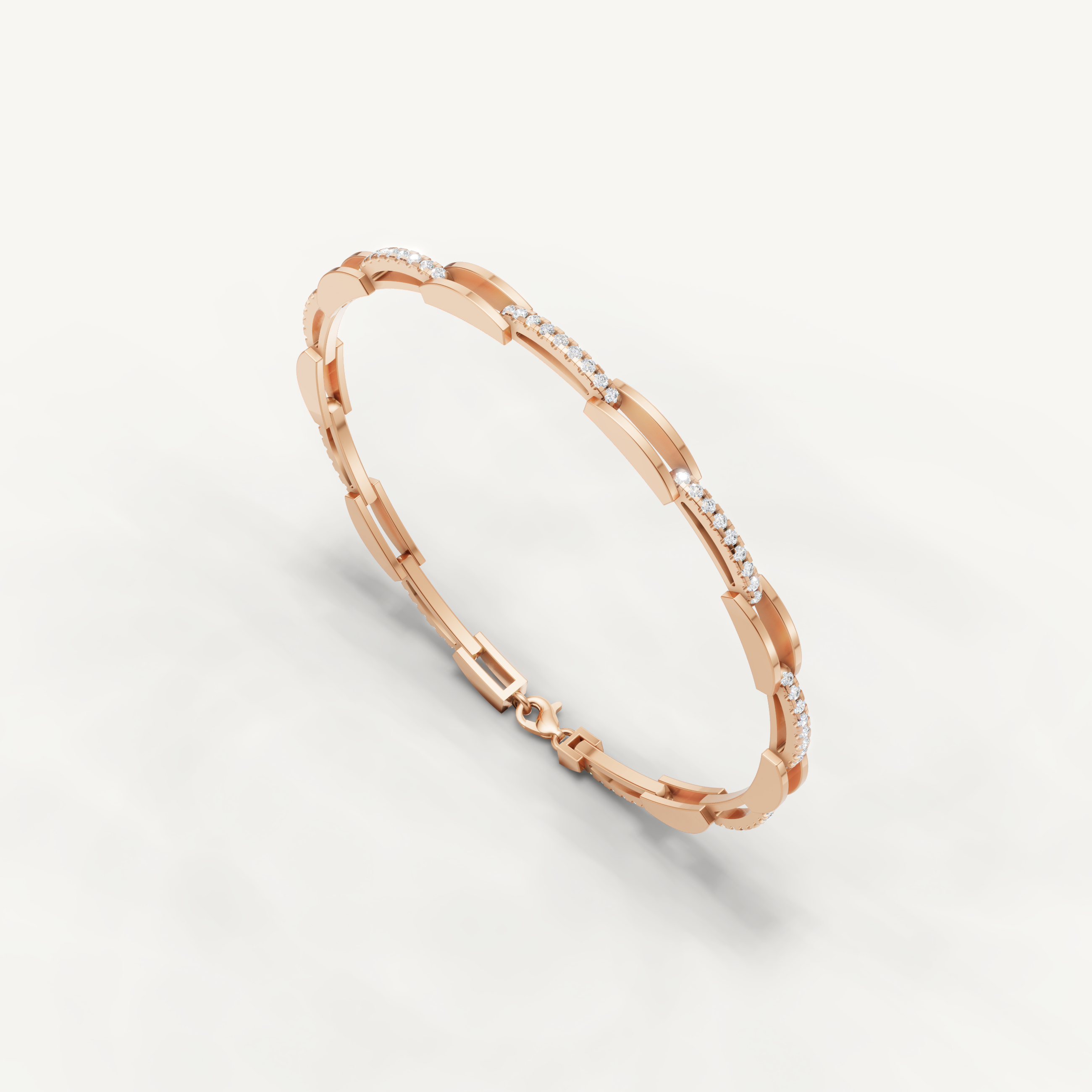 Elegant rose gold diamond bracelet with refined contemporary styling by Raul Diamonds