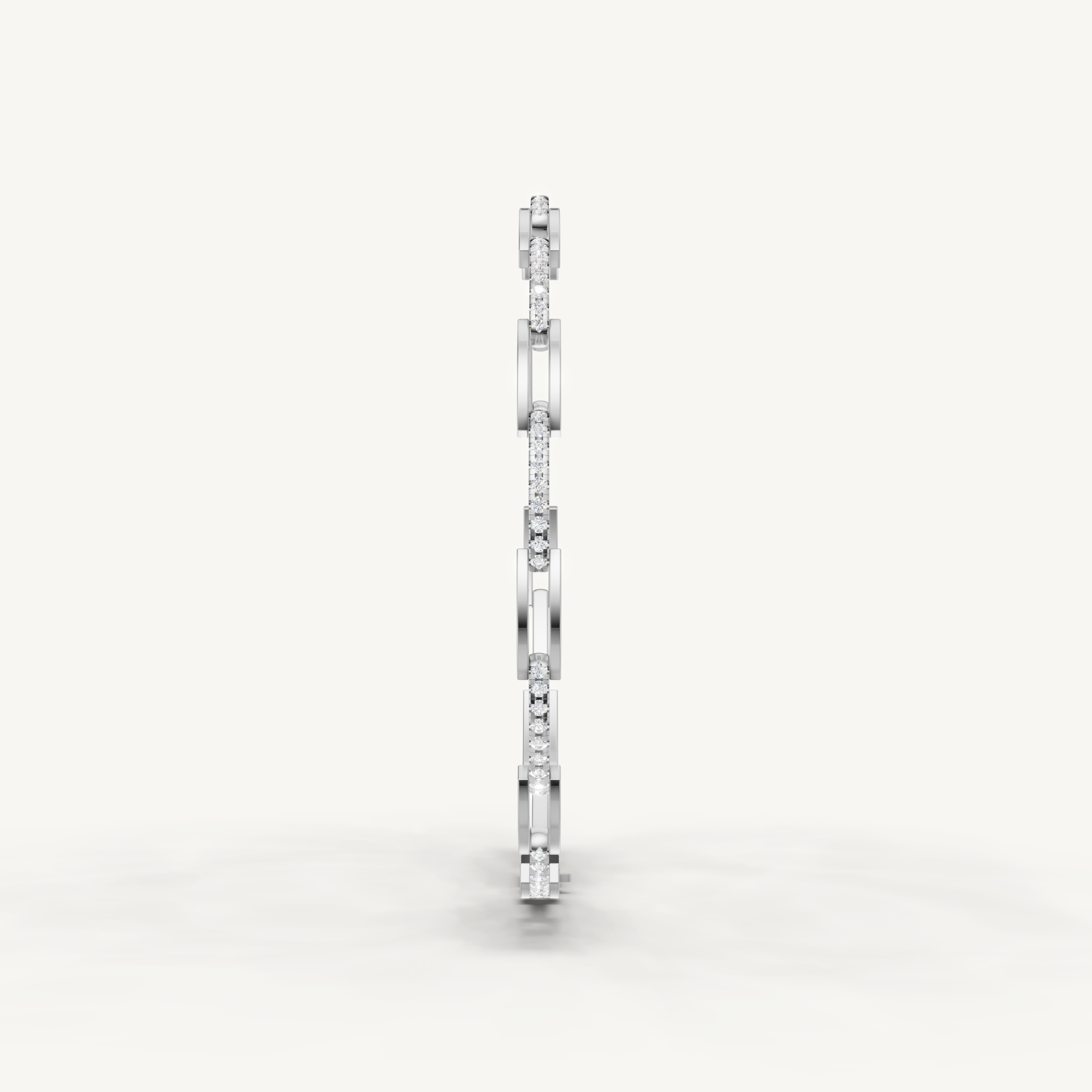 Luxury white gold diamond bracelet featuring elongated chain inspired styling by Raul Diamonds