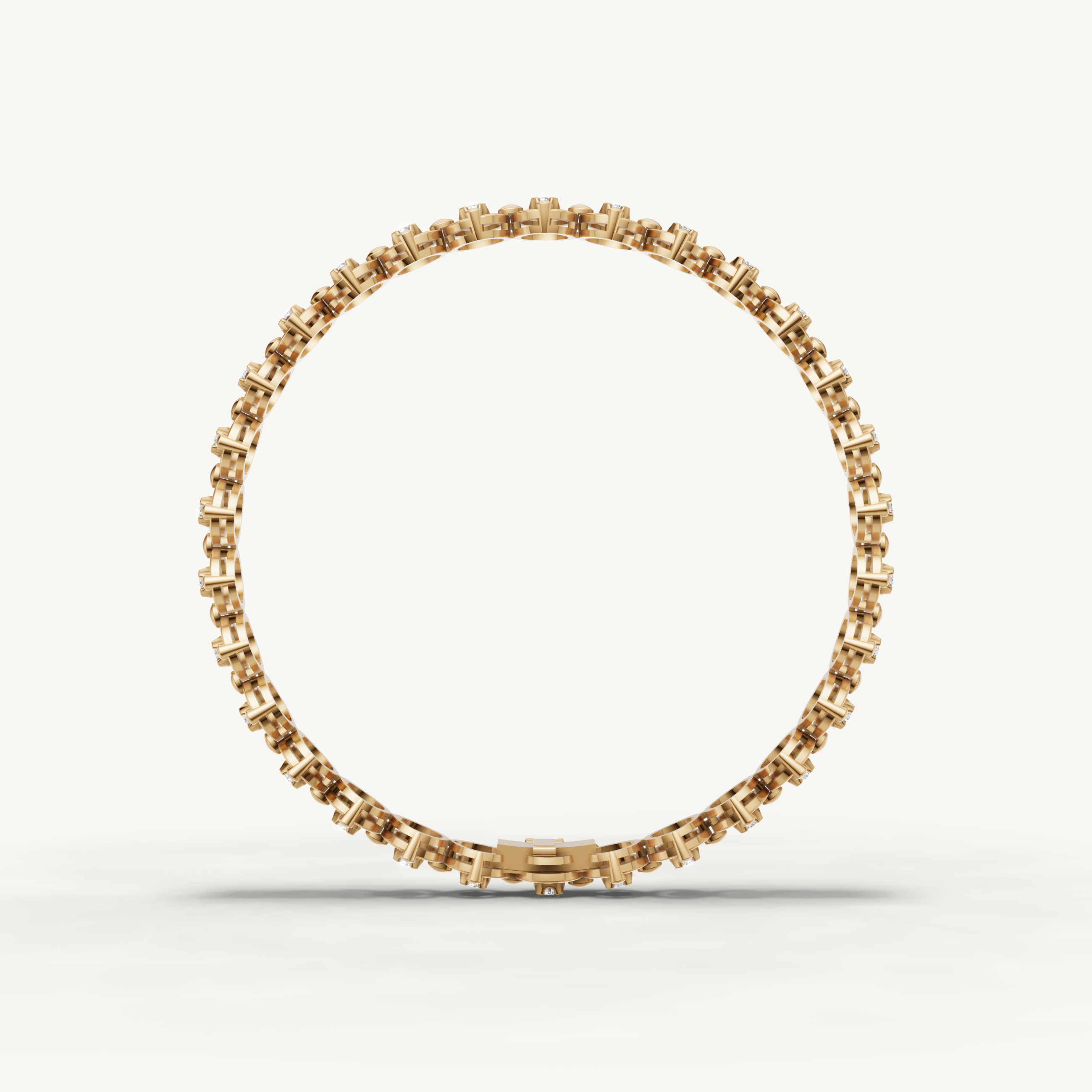 Yellow gold geometric diamond bracelet with refined luxury sparkle by Raul Diamonds