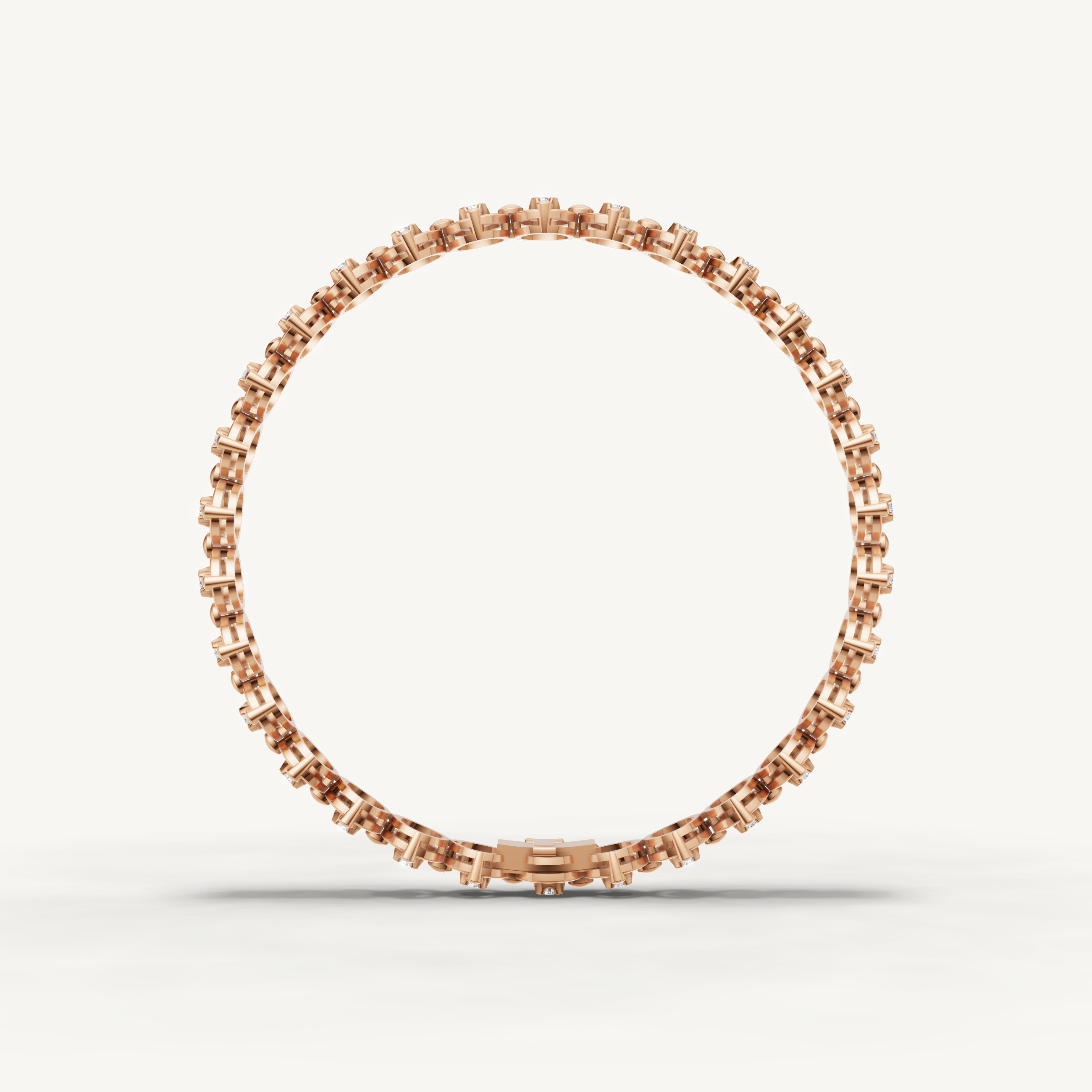 Rose gold geometric diamond bracelet with modern luxury craftsmanship by Raul Diamonds
