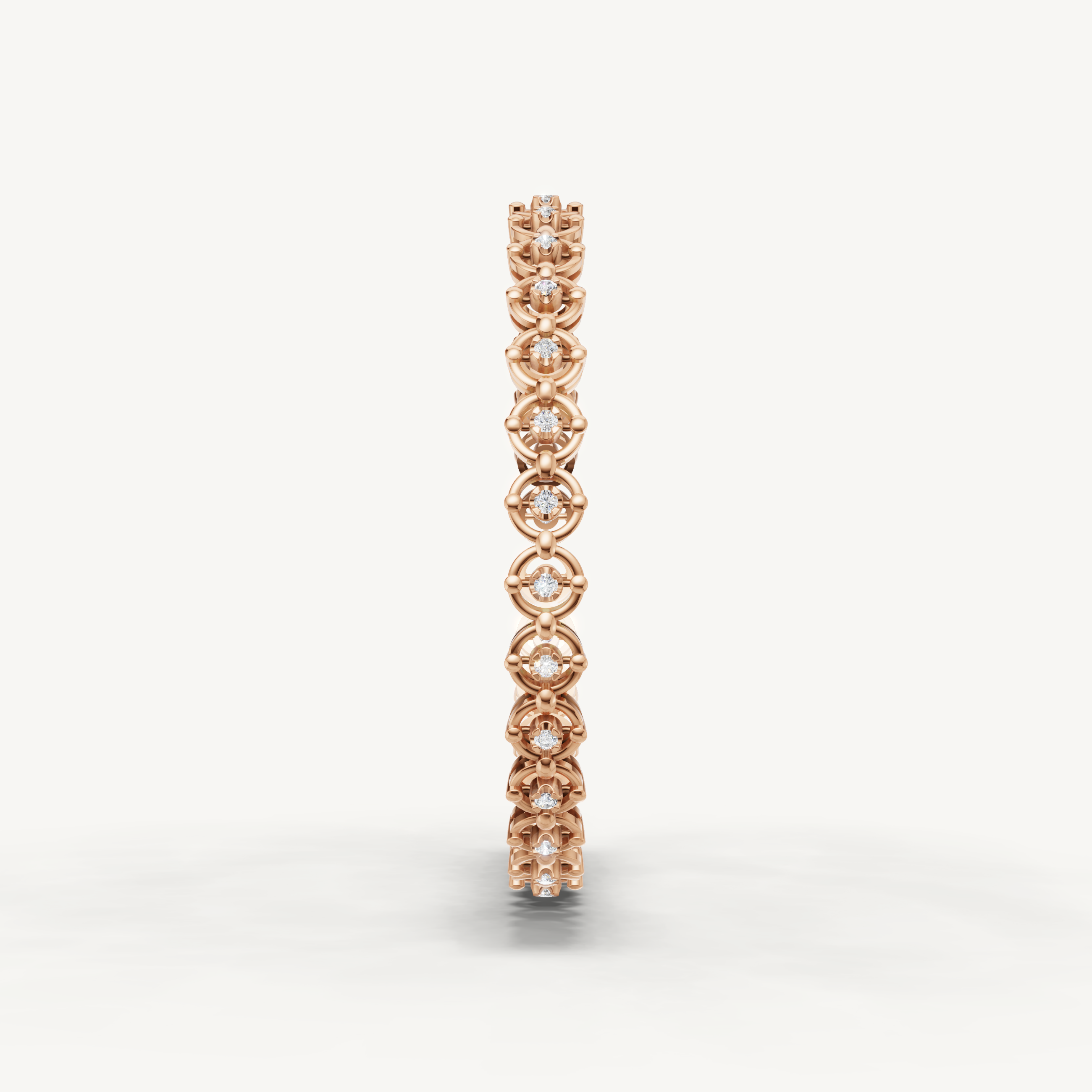 Luxury rose gold diamond bracelet featuring circular halo diamond accents by Raul Diamonds