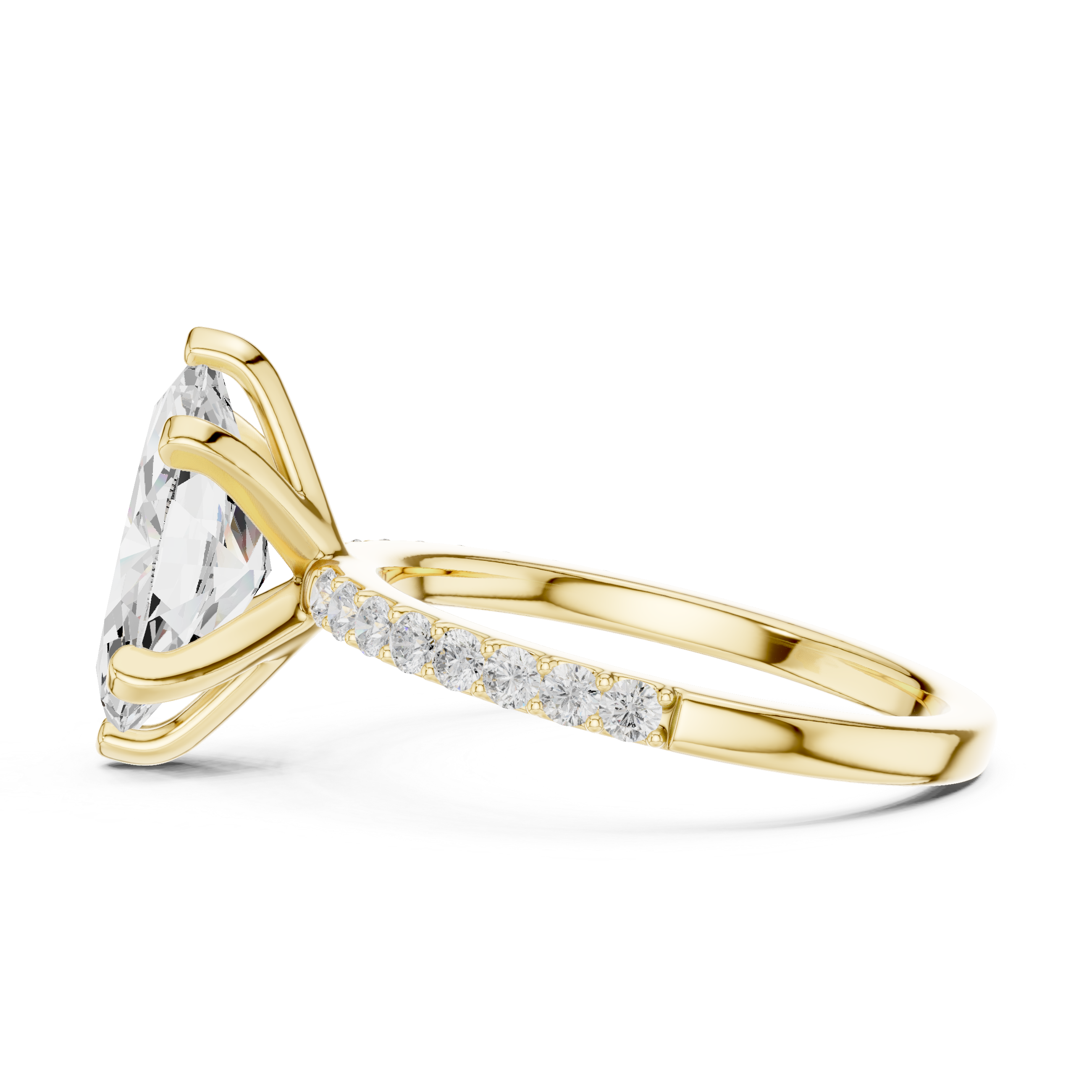 Lab grown 2.0ct marquise diamond engagement ring 14K gold