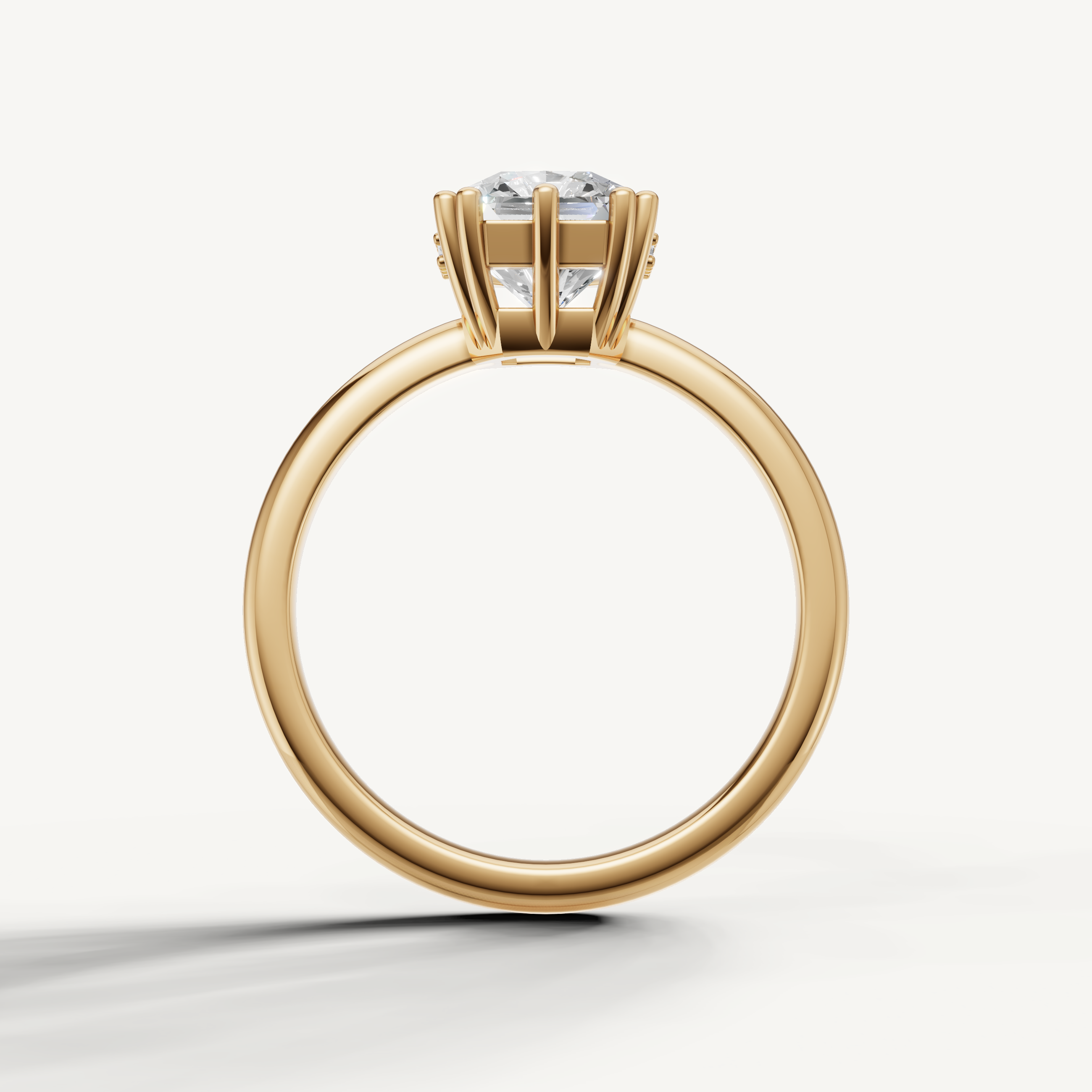 Raul Diamonds asscher cut engagement ring in 14K yellow gold with sparkling hidden accent diamonds
