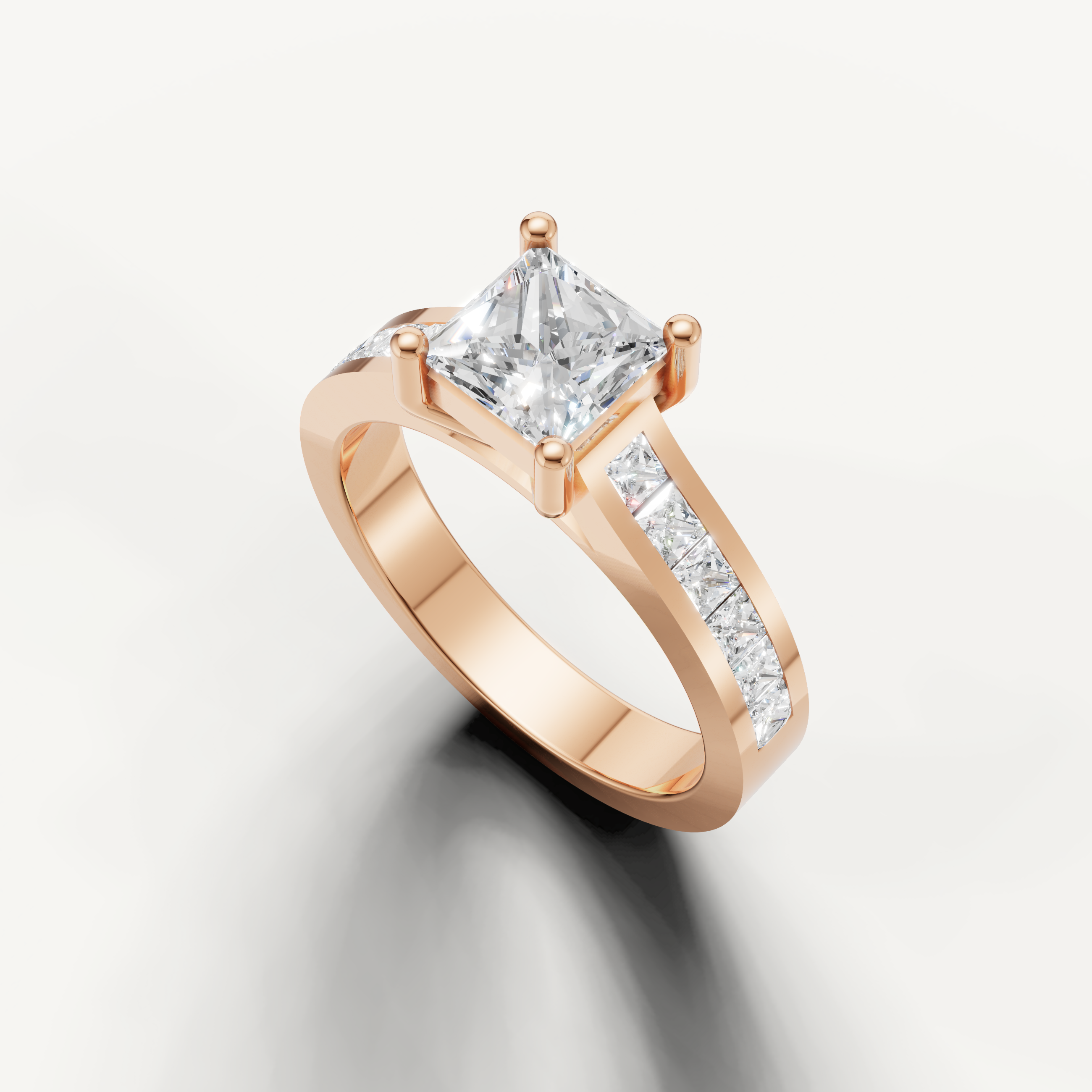 Classic princess cut engagement ring from Raul Diamonds