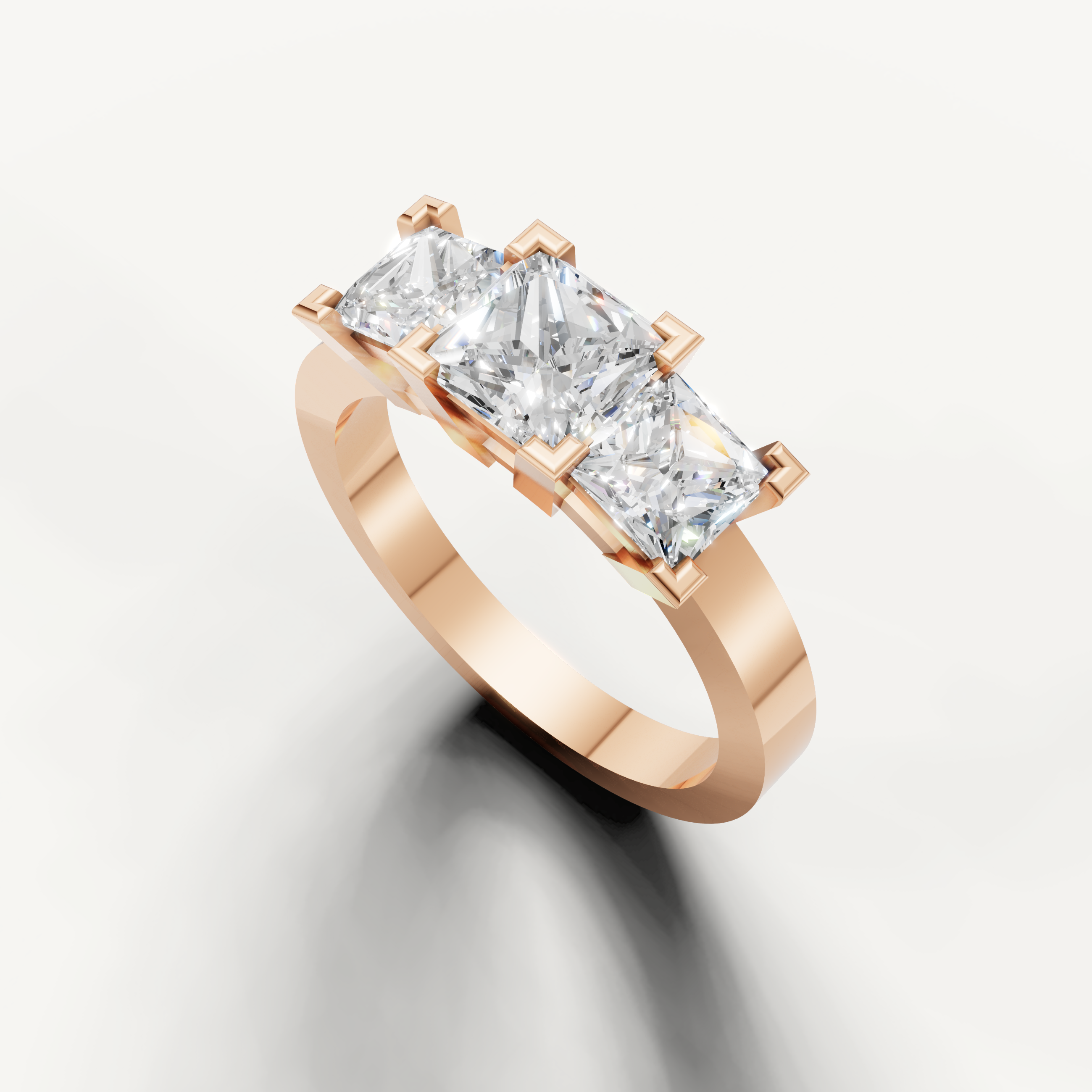 Contemporary princess cut engagement ring from Raul Diamonds