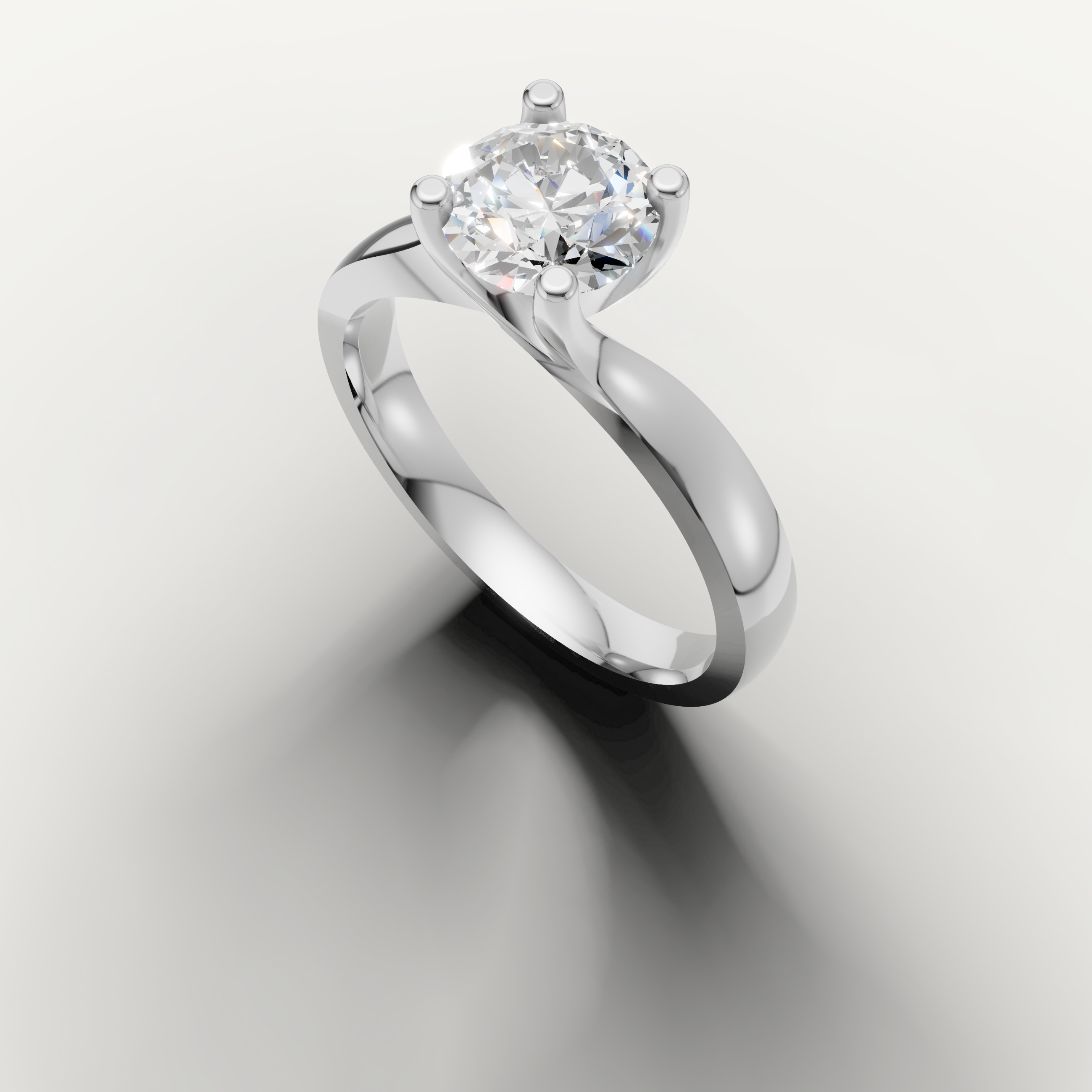 Handcrafted round engagement ring by Raul Diamonds in luxury gold setting