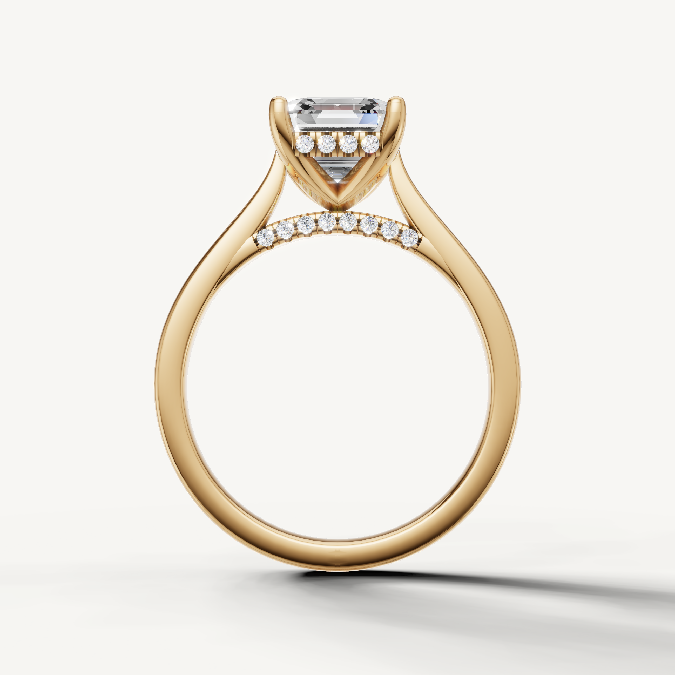 elegant asscher cut lab grown diamond solitaire ring with modern minimal design