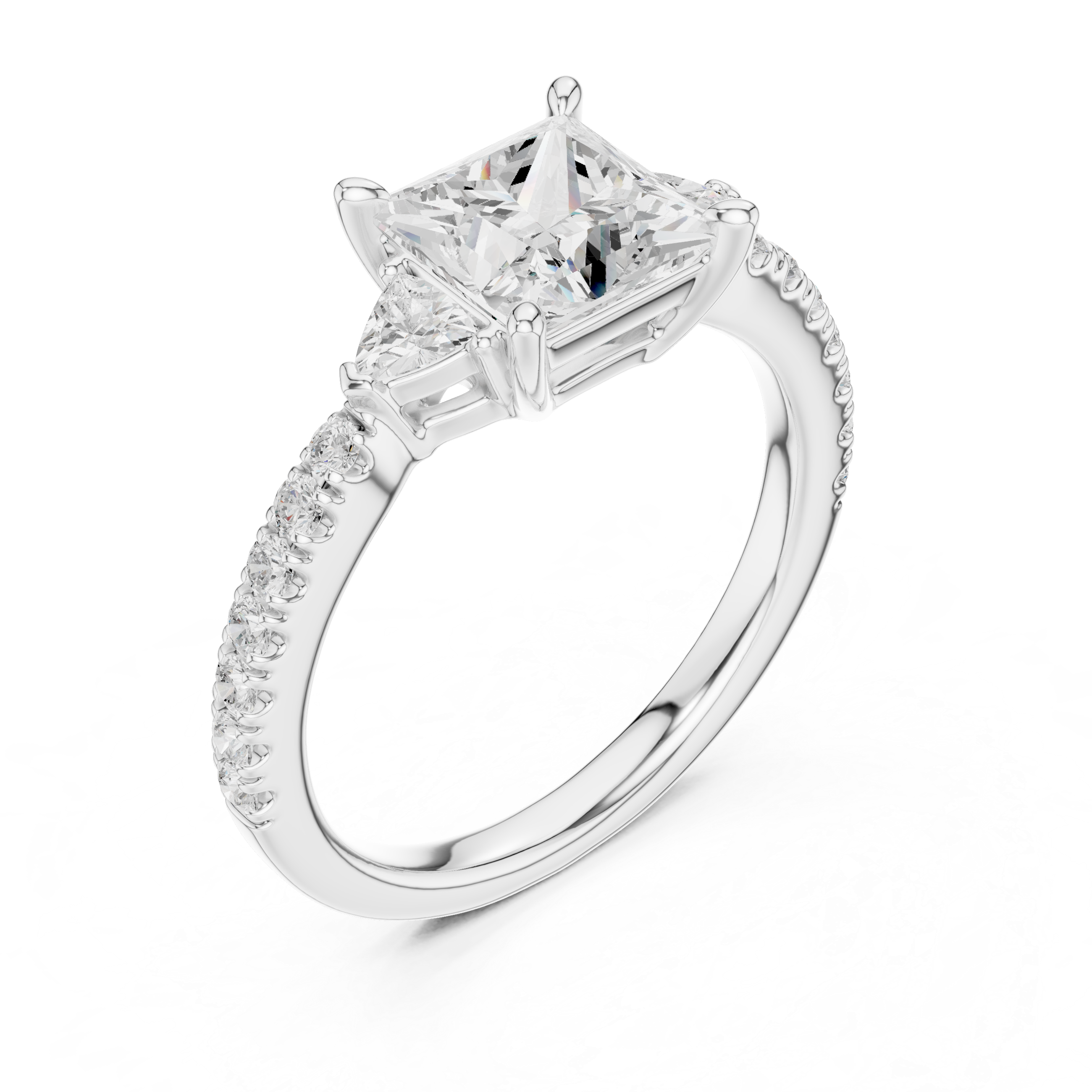 Lab grown princess cut diamond engagement ring elegant design