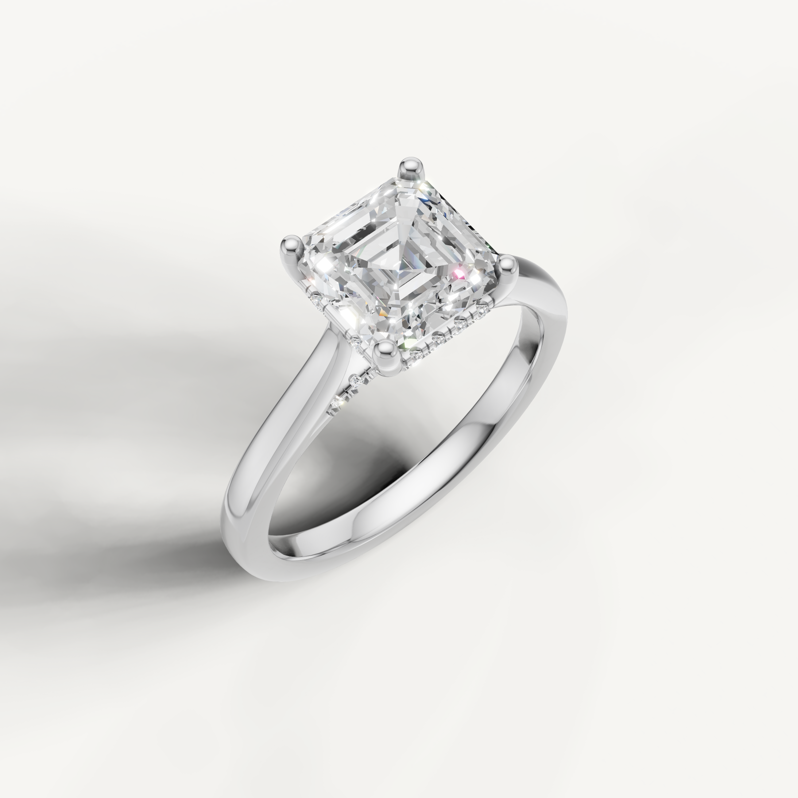 modern asscher cut lab grown diamond solitaire ring with minimalist elegance