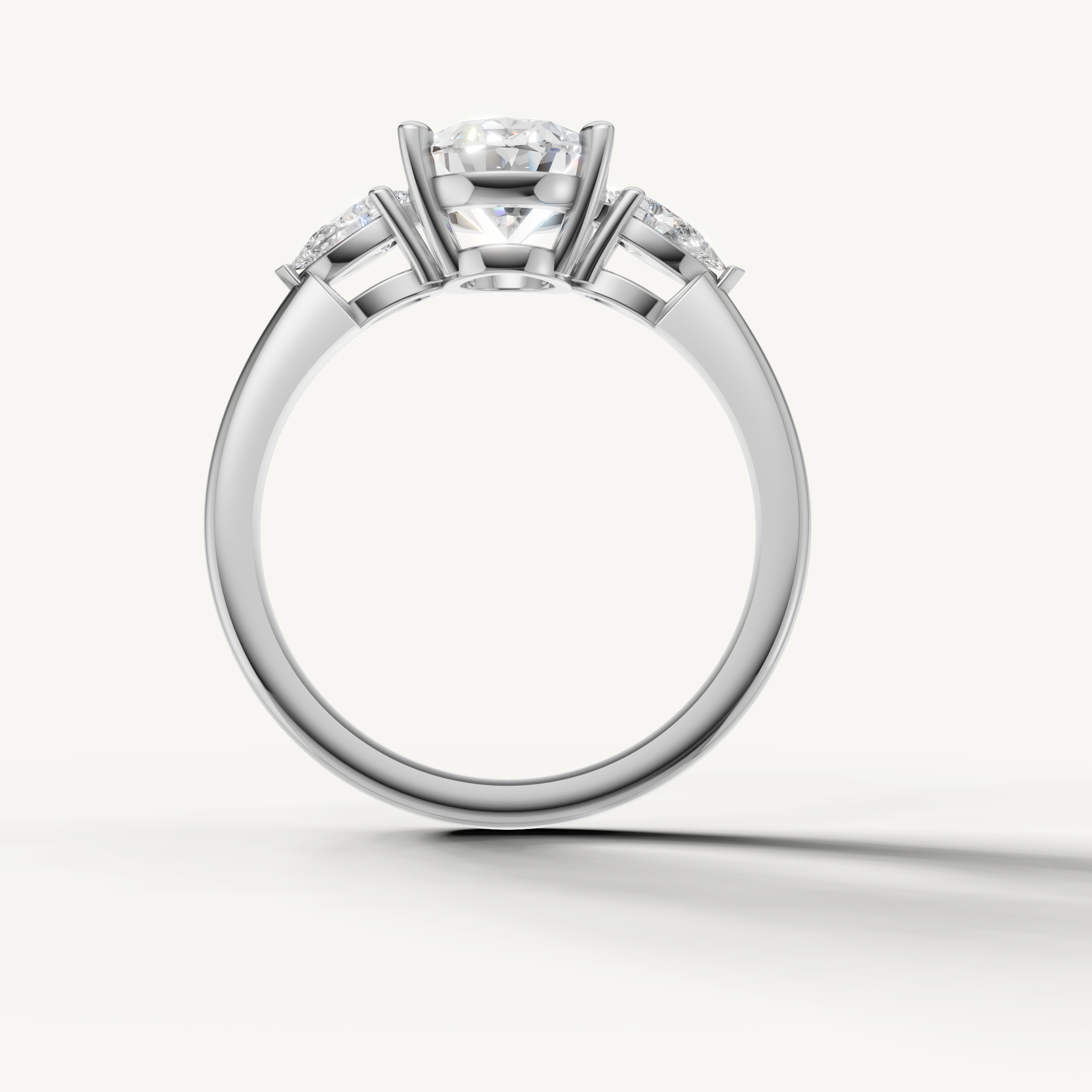luxurious oval cut lab grown diamond ring with brilliant marquise side stones