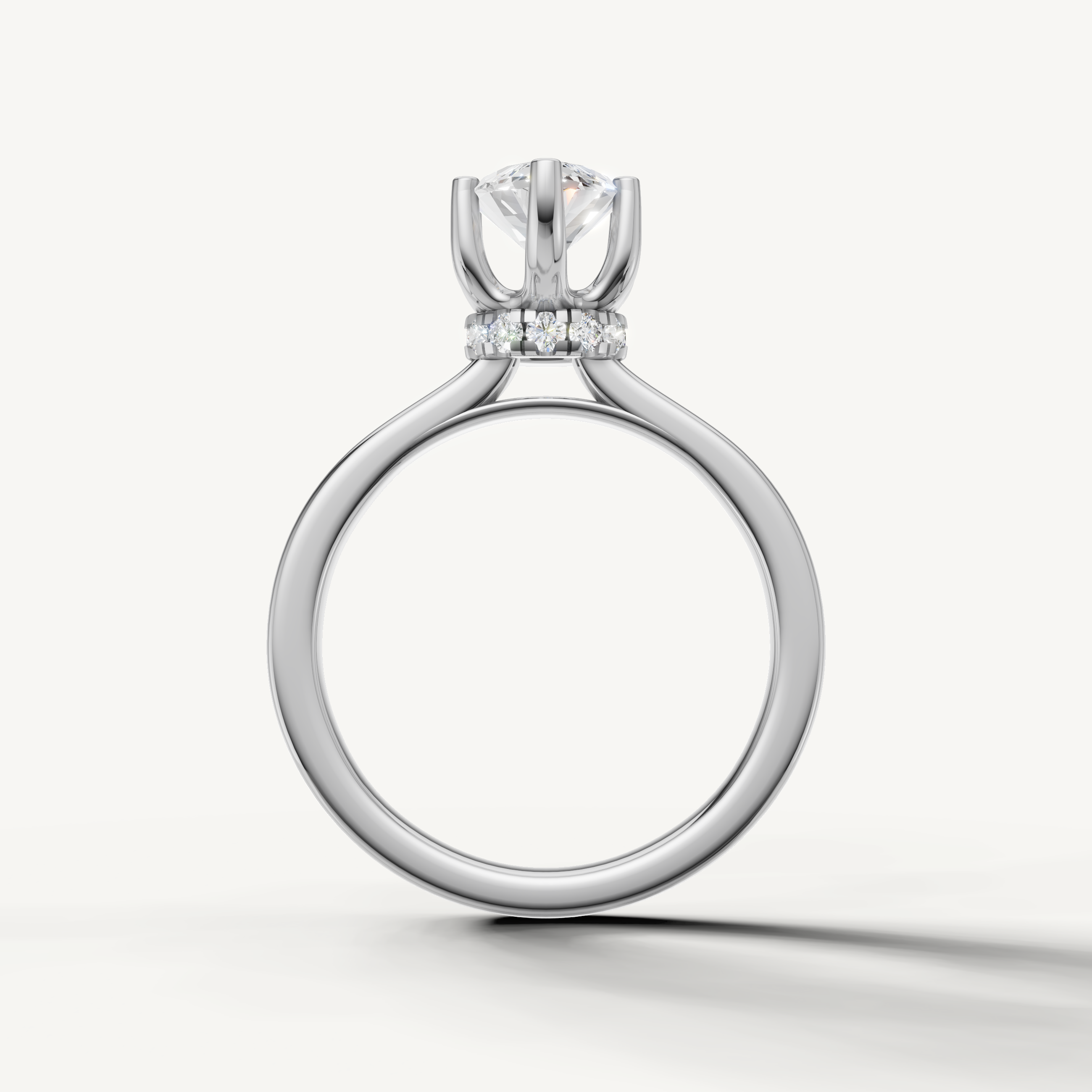 sophisticated marquise lab grown diamond engagement ring with sleek white gold band