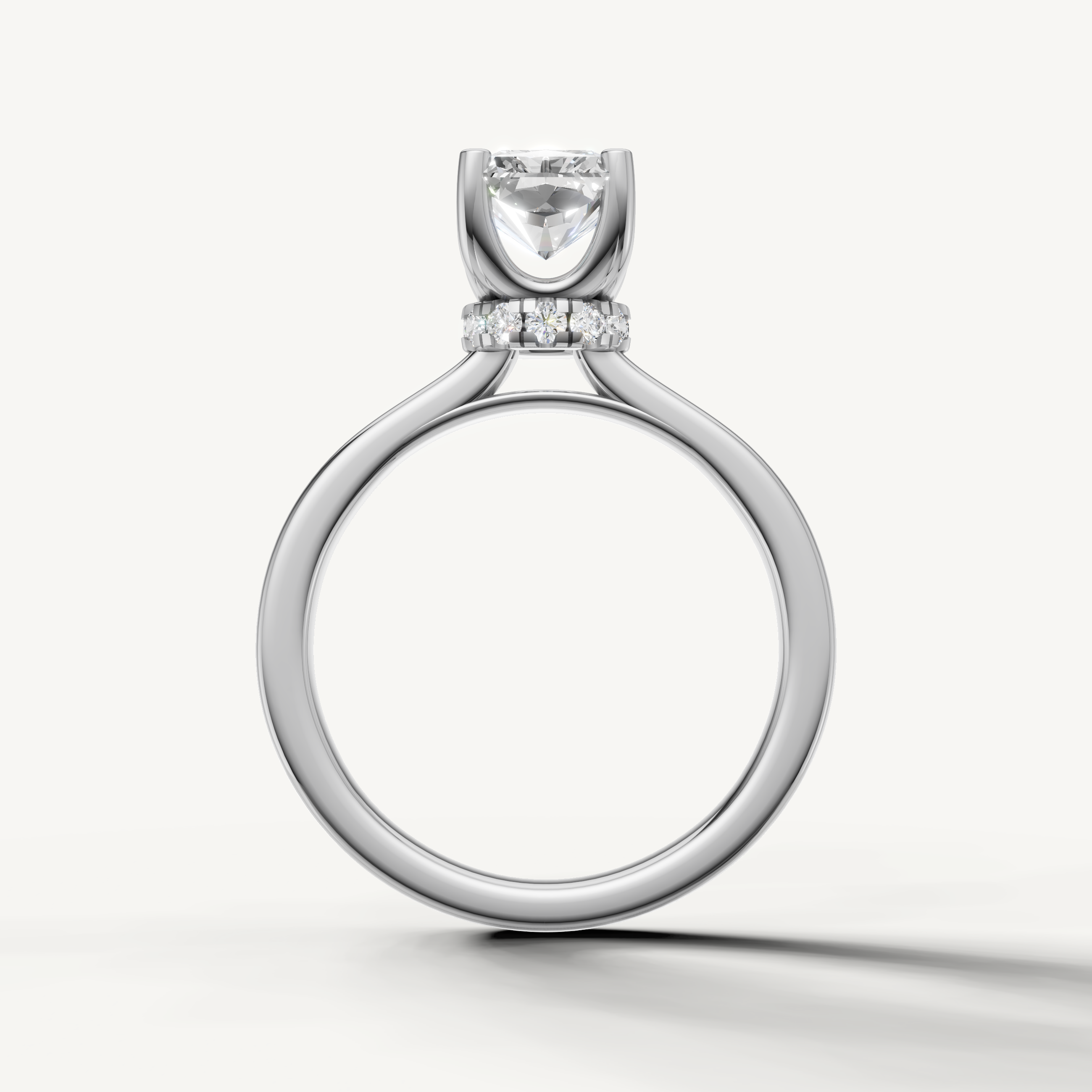 minimalist radiant cut lab grown diamond engagement ring with elegant white gold setting