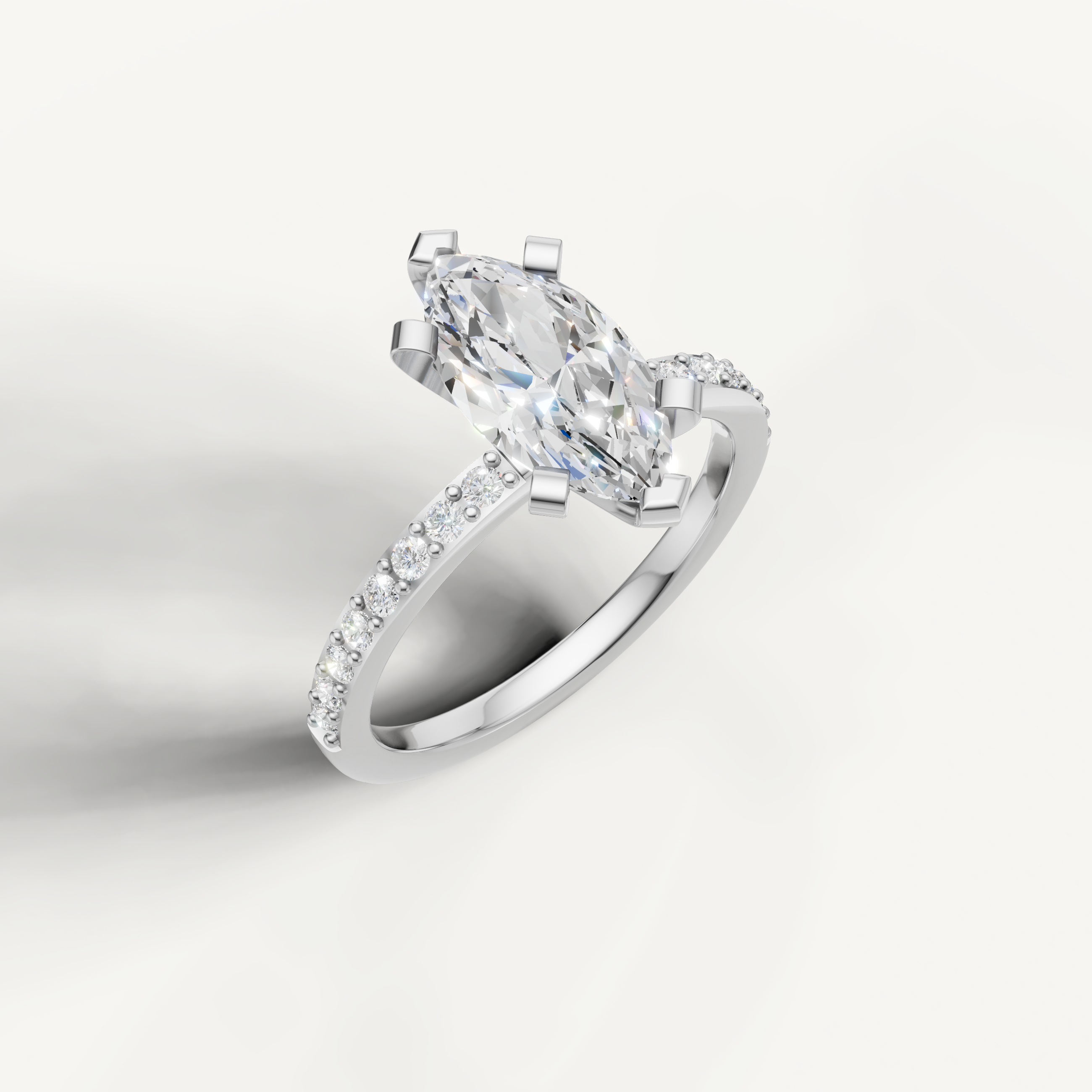 IGI certified marquise lab grown diamond ring for women